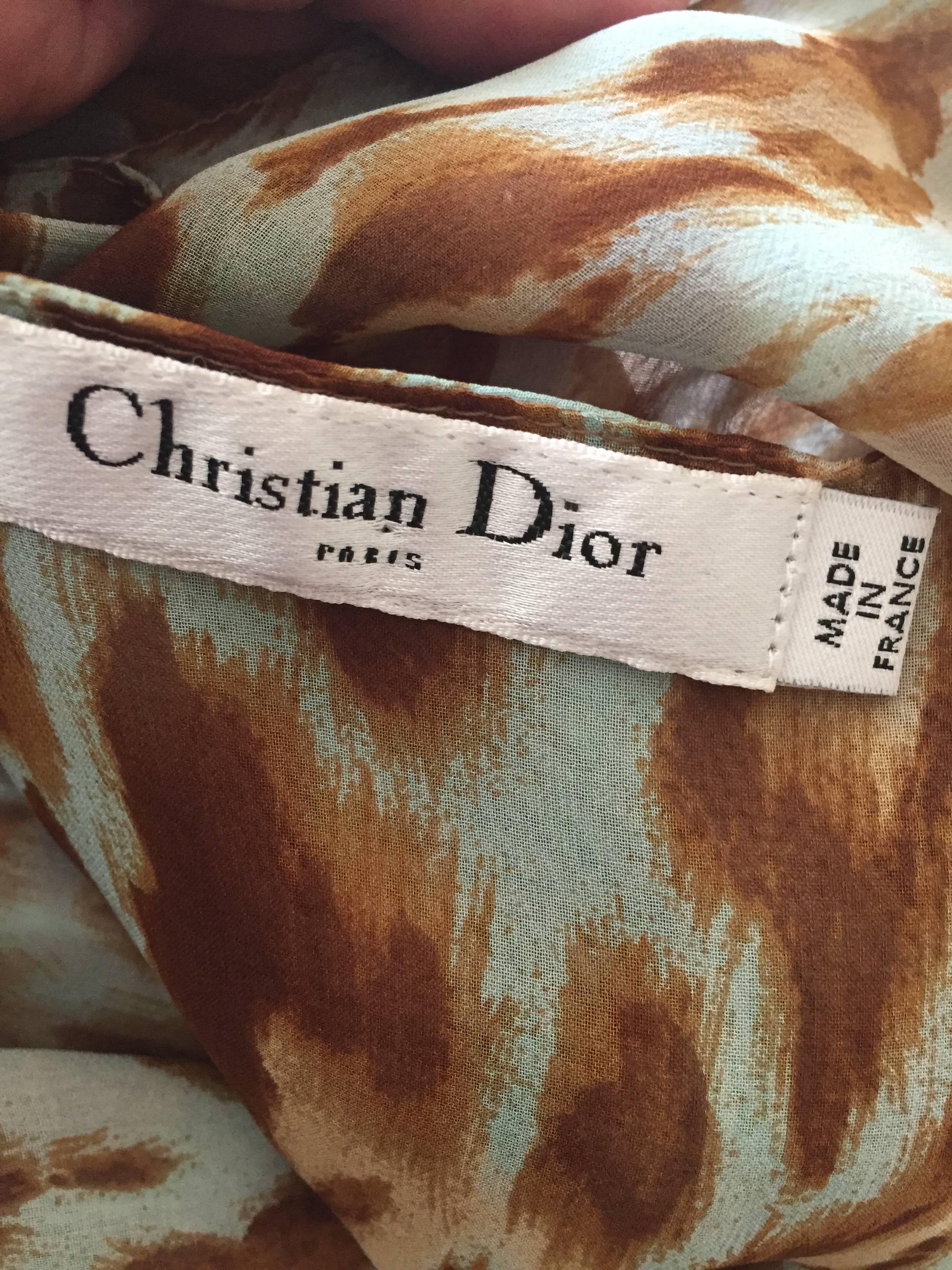 Women's Christian Dior Galliano Chic One Shoulder Leopard Print Silk Dress w Jewel Belt  For Sale