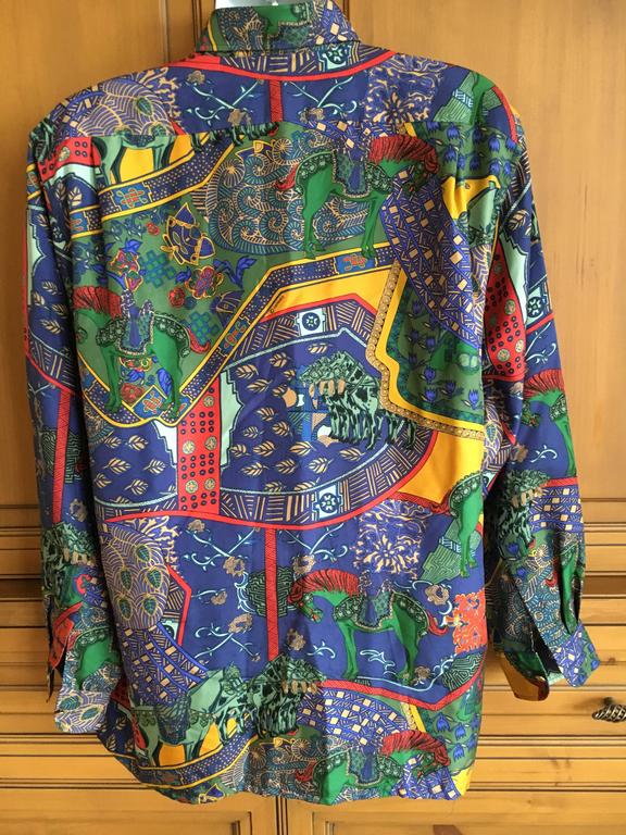Hermes Paris Silk Mens Shirt 