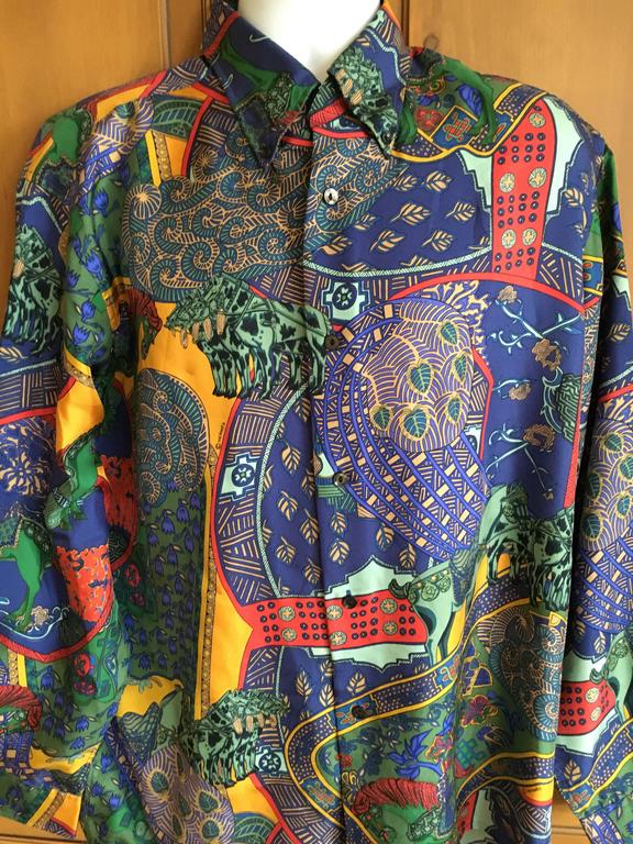 Hermes Paris Silk Mens Shirt 