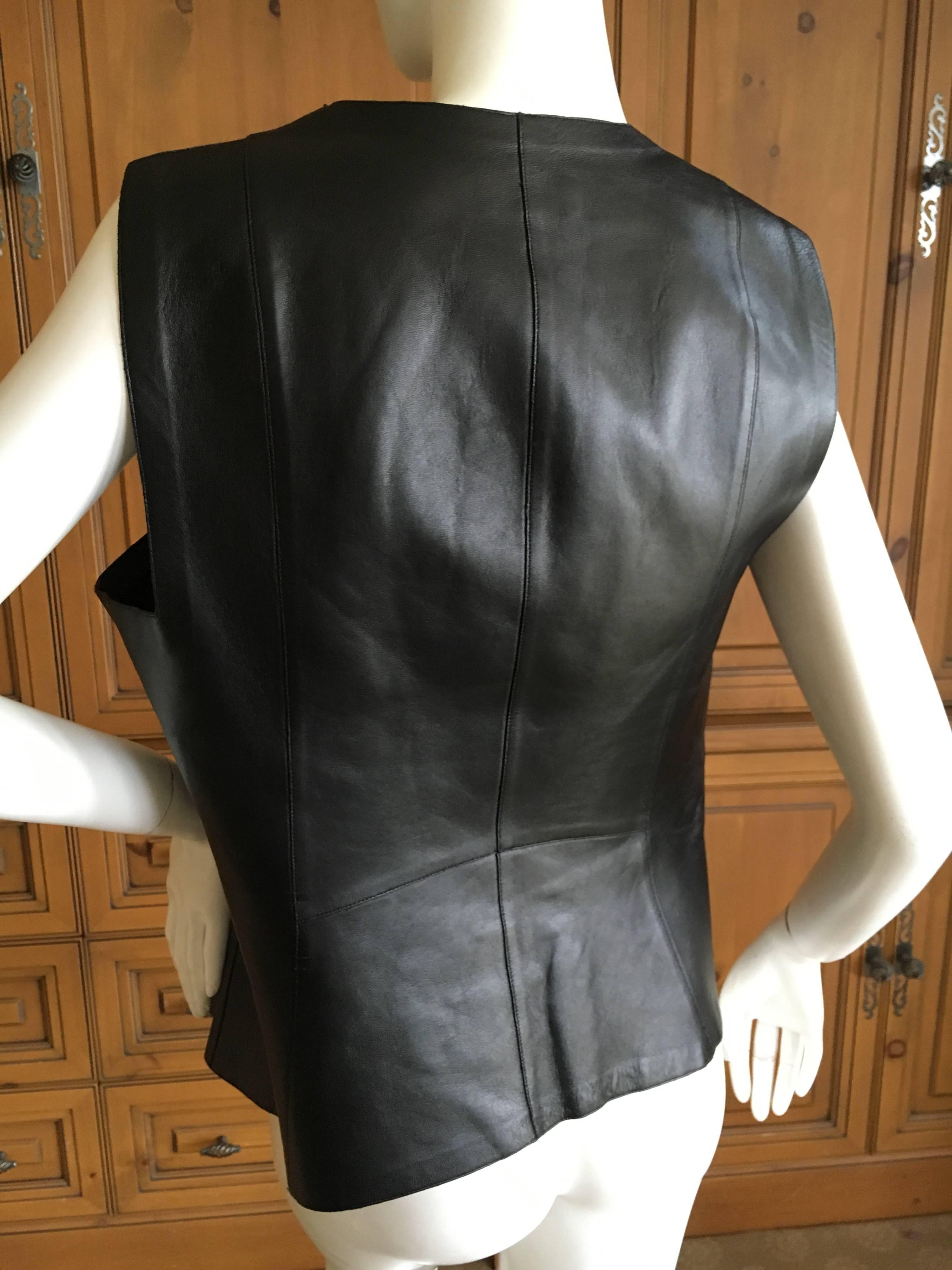 Luxurious black leather vest from Chado Ralph Rucci
Size 12
Bust 38