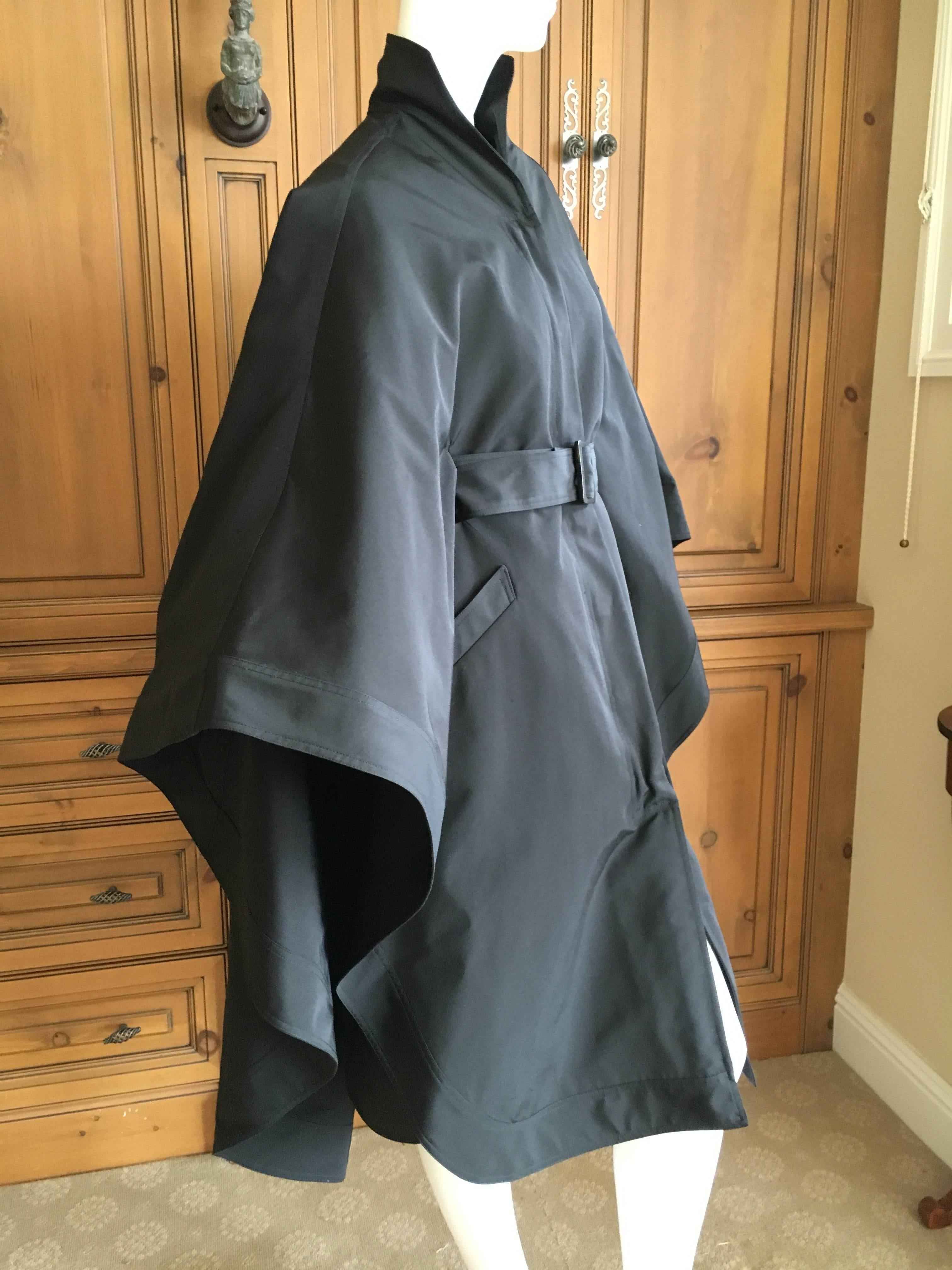 Chado Ralph Rucci Sculptural Taffeta Belted Cape Coat In Excellent Condition In Cloverdale, CA
