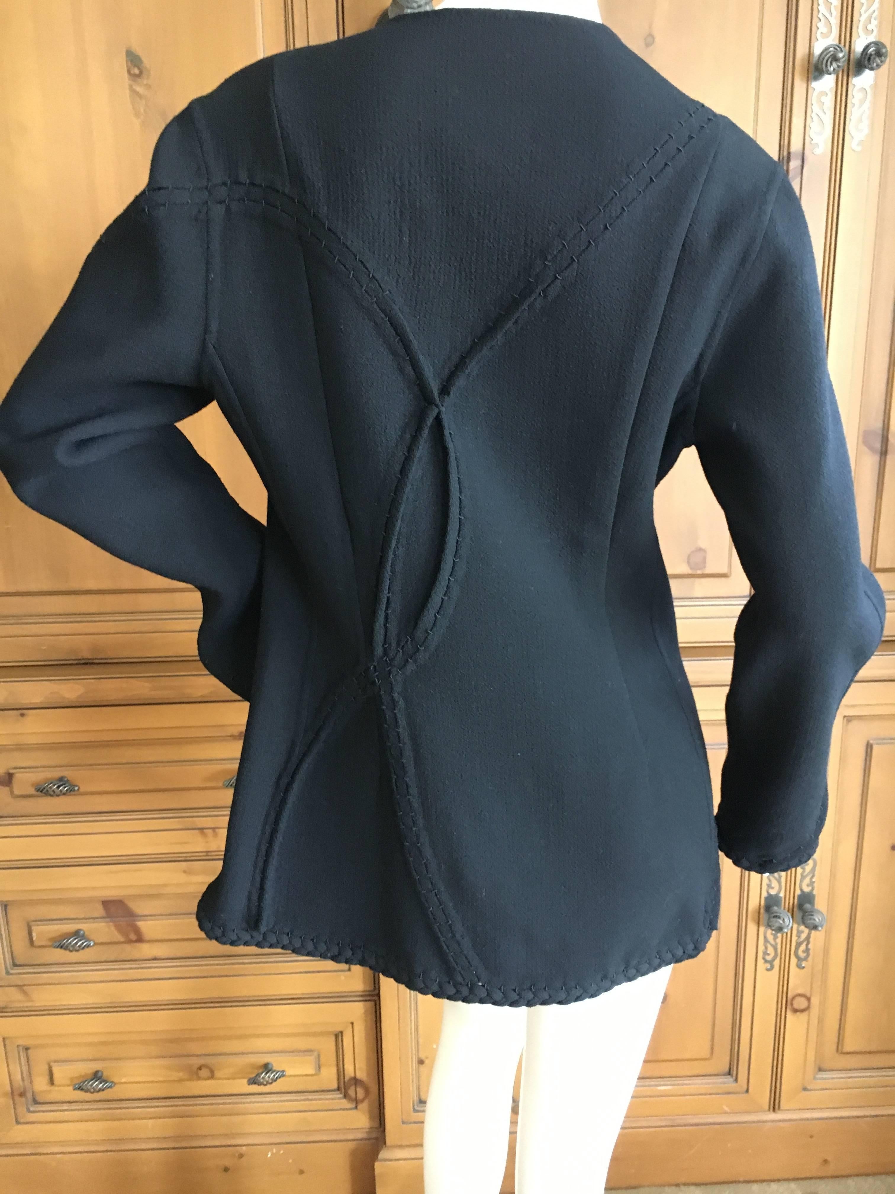 Chado Ralph Rucci Black Jacket with Woven Details For Sale 2