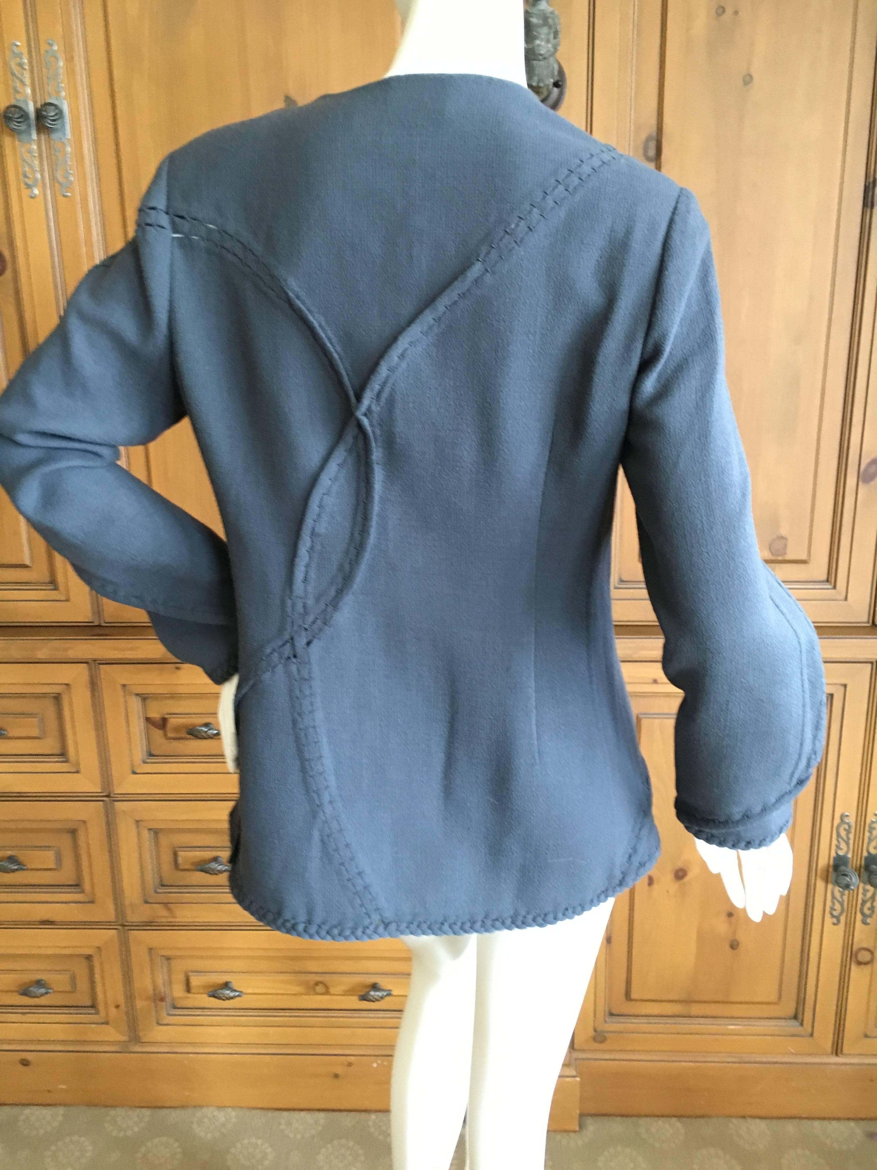 Women's Chado Ralph Rucci Gray Jacket with Woven Details For Sale