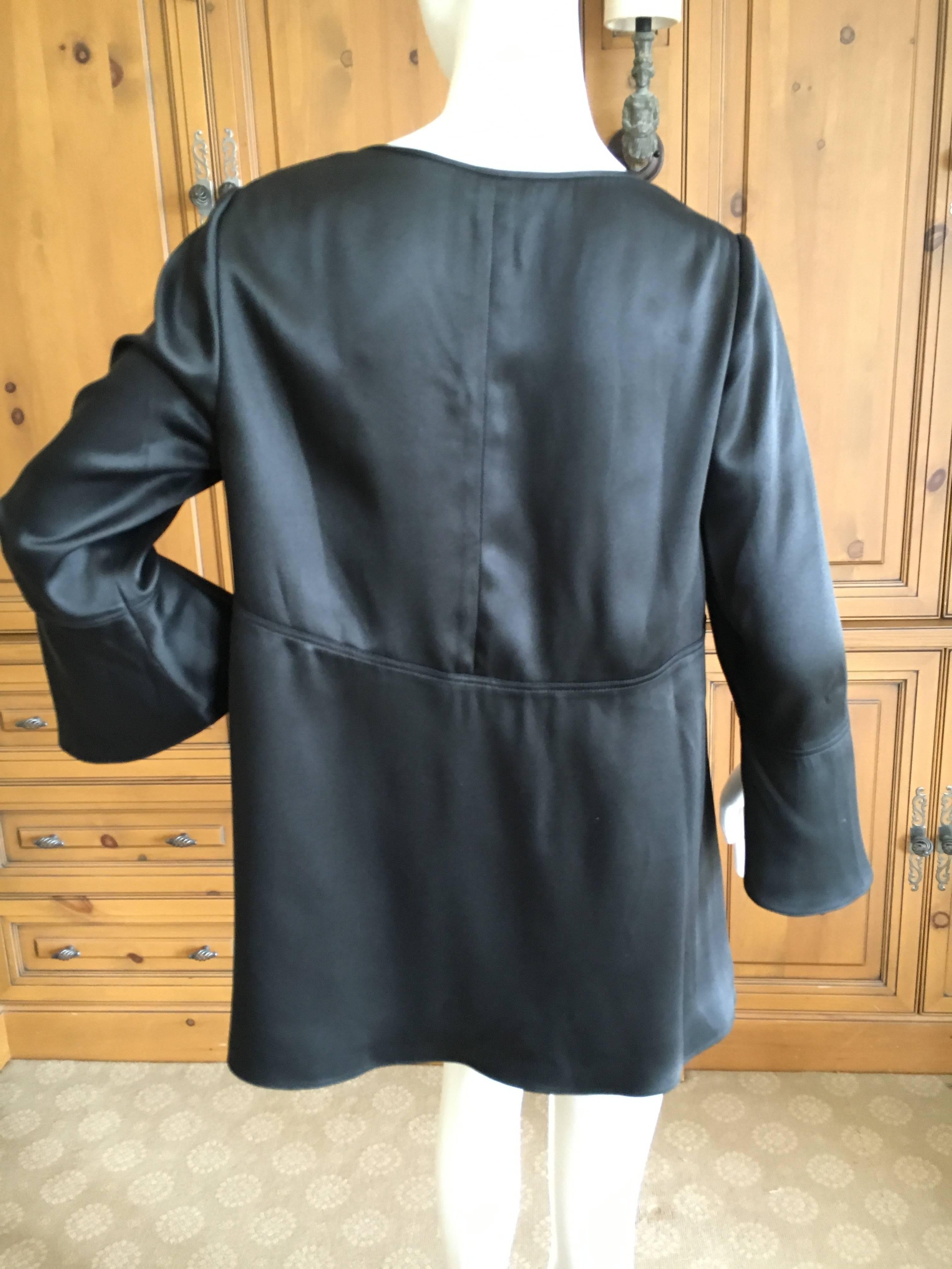 Chado Ralph Rucci Black Silk Bell Sleeve Top In Excellent Condition For Sale In Cloverdale, CA