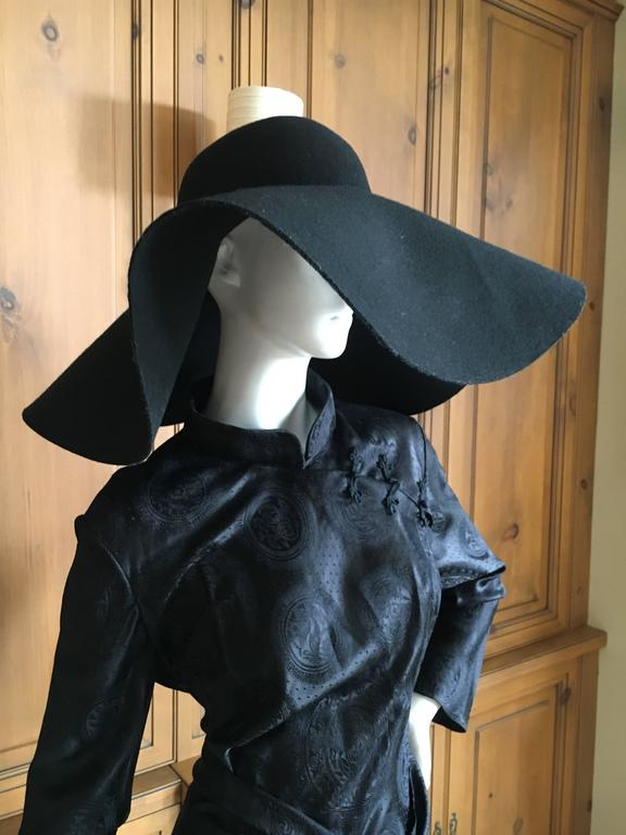 Yves Saint Laurent Rive Gauche Wide Brim Black Hat New  display picture 2