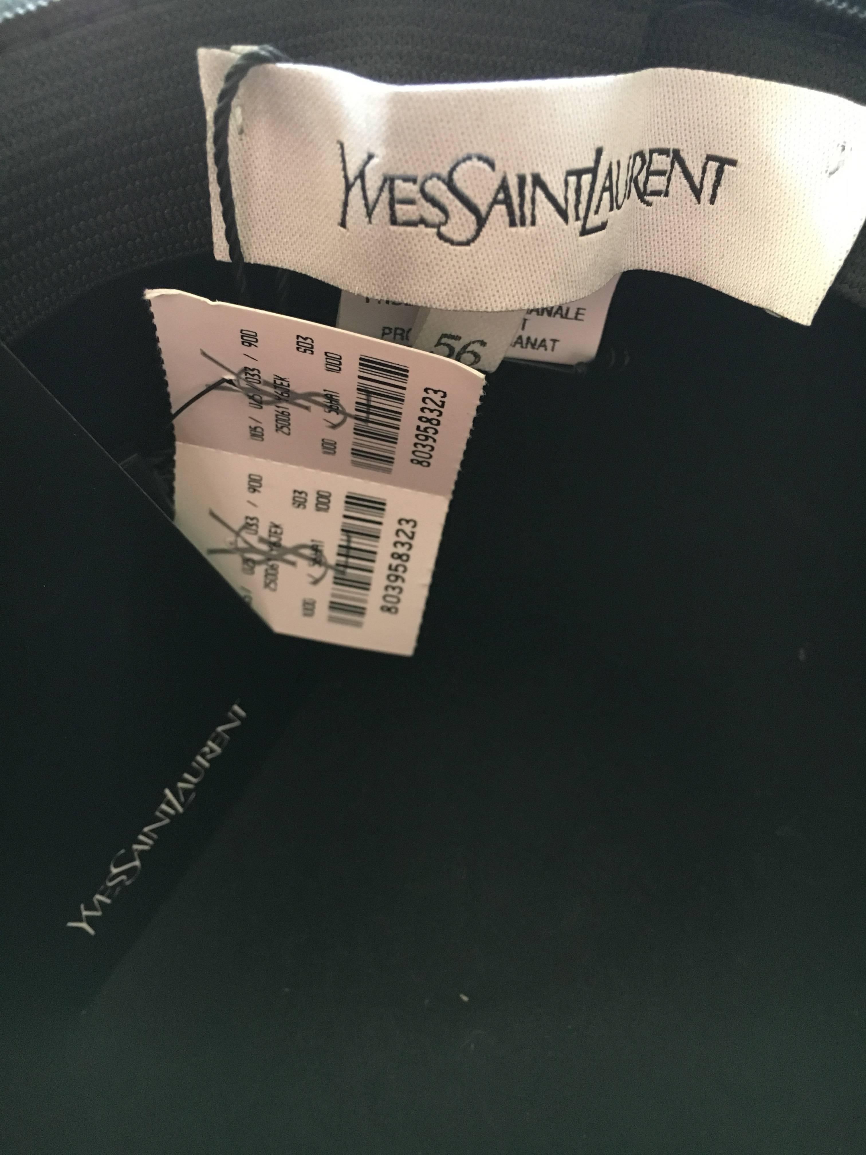 Yves Saint Laurent Rive Gauche Wide Brim Black Hat New / Tags In New Condition In Cloverdale, CA
