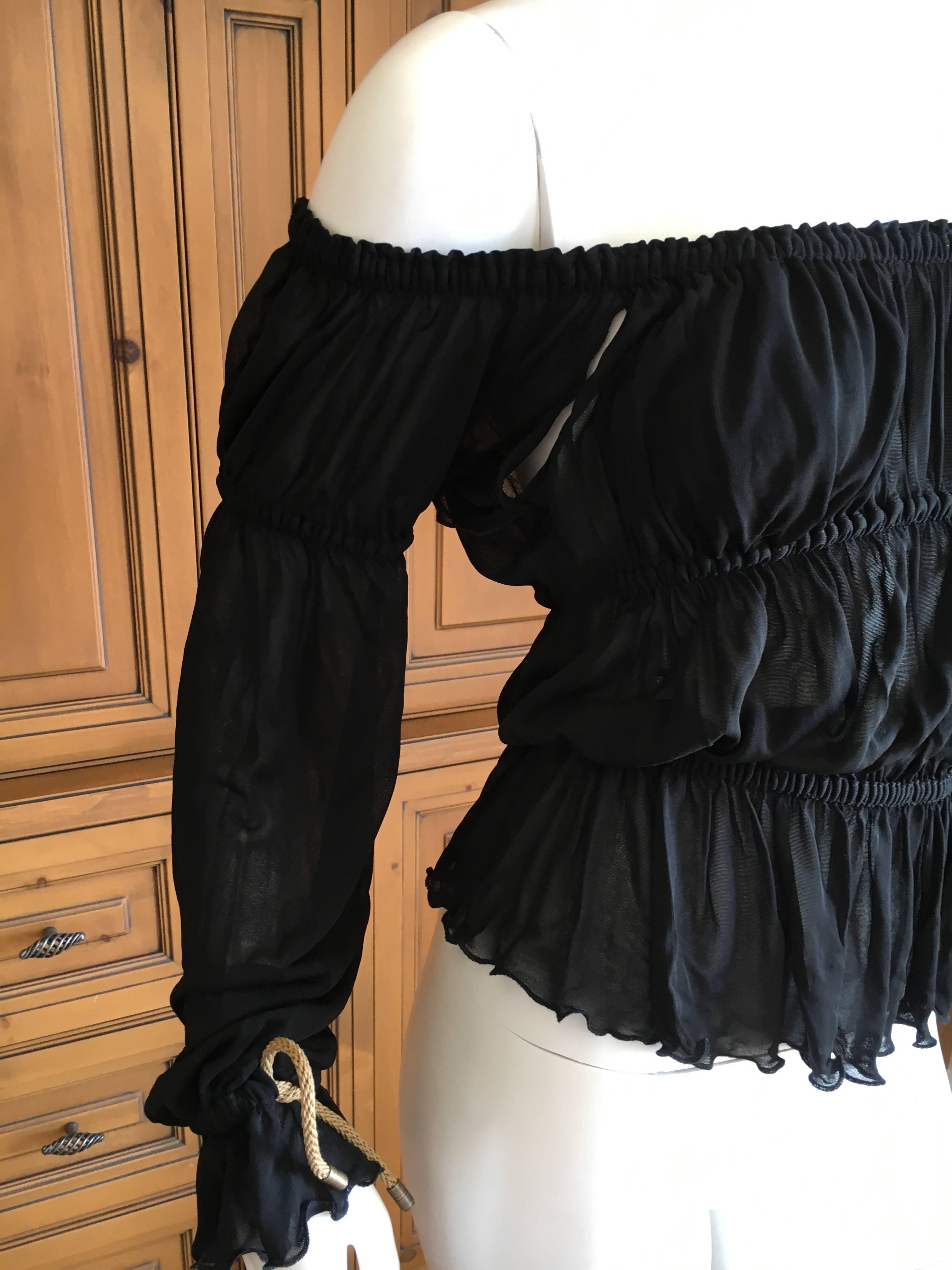 Yves Saint Laurent by Tom Ford Romantic Black Top In Excellent Condition For Sale In Cloverdale, CA