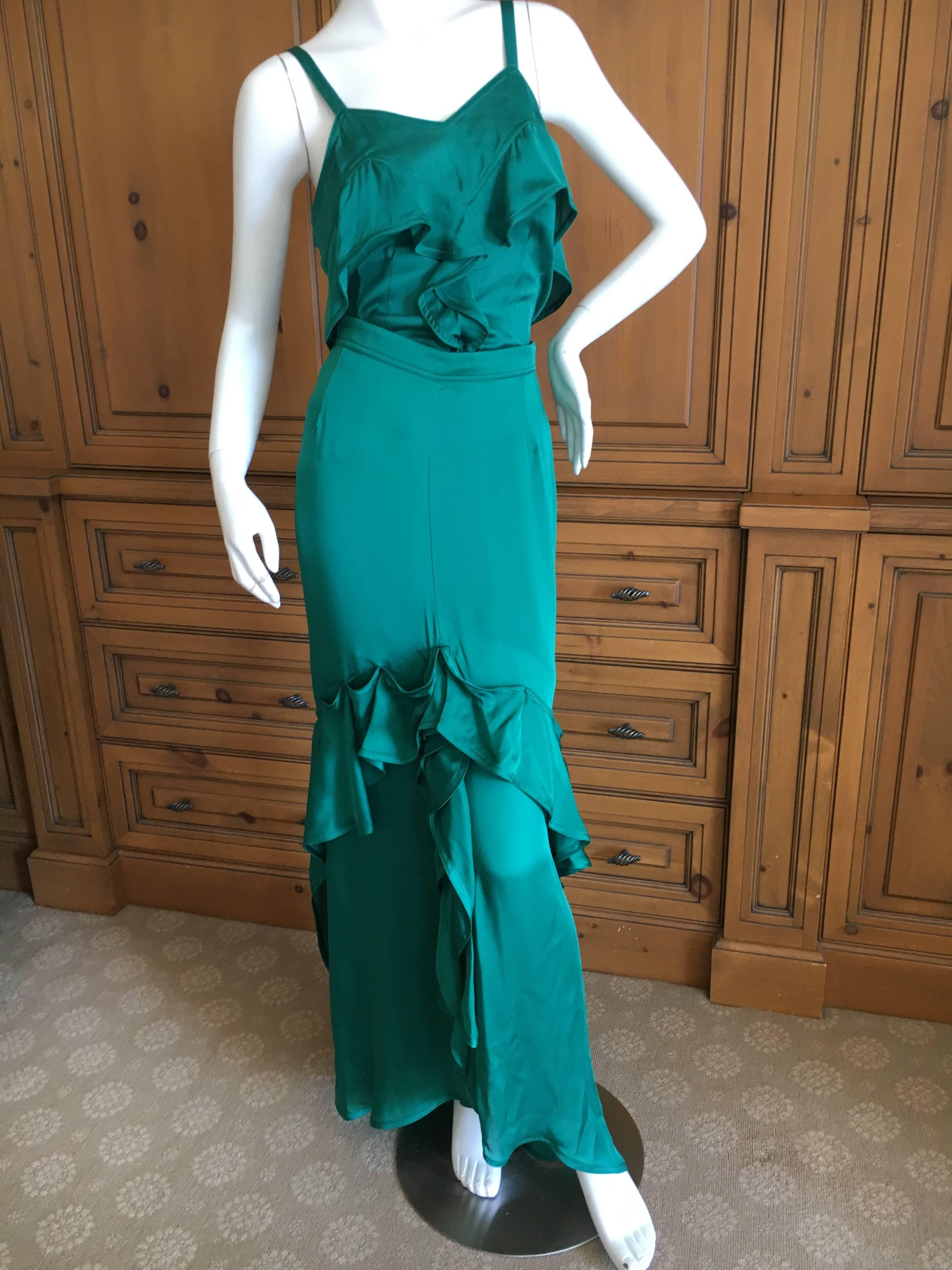 Yves Saint Laurent by Tom Ford 2003 Two Piece Ruffled Silk Dress New with Tags For Sale 2