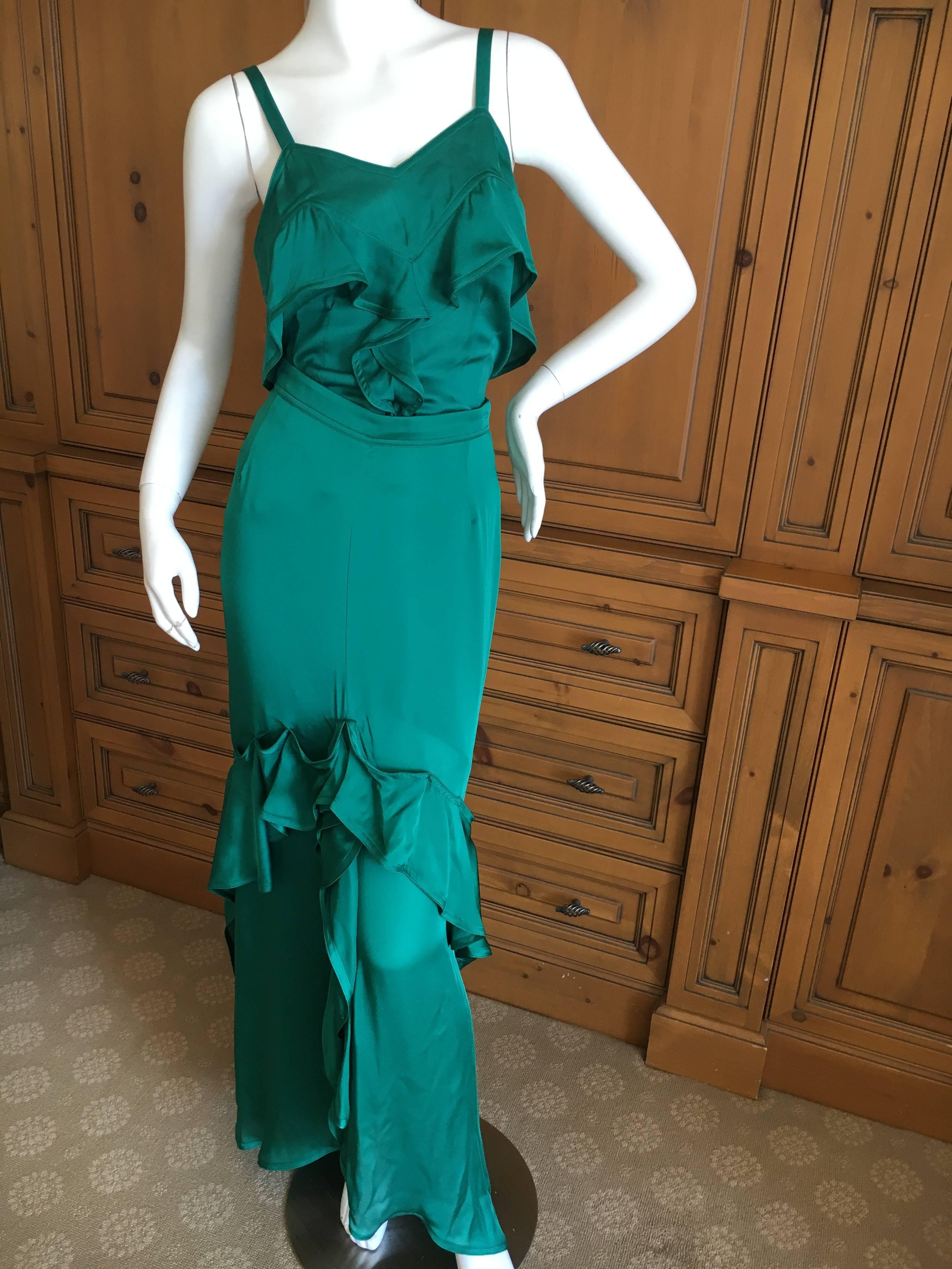 Yves Saint Laurent by Tom Ford 2003 Two Piece Ruffled Silk Dress New with Tags For Sale 1