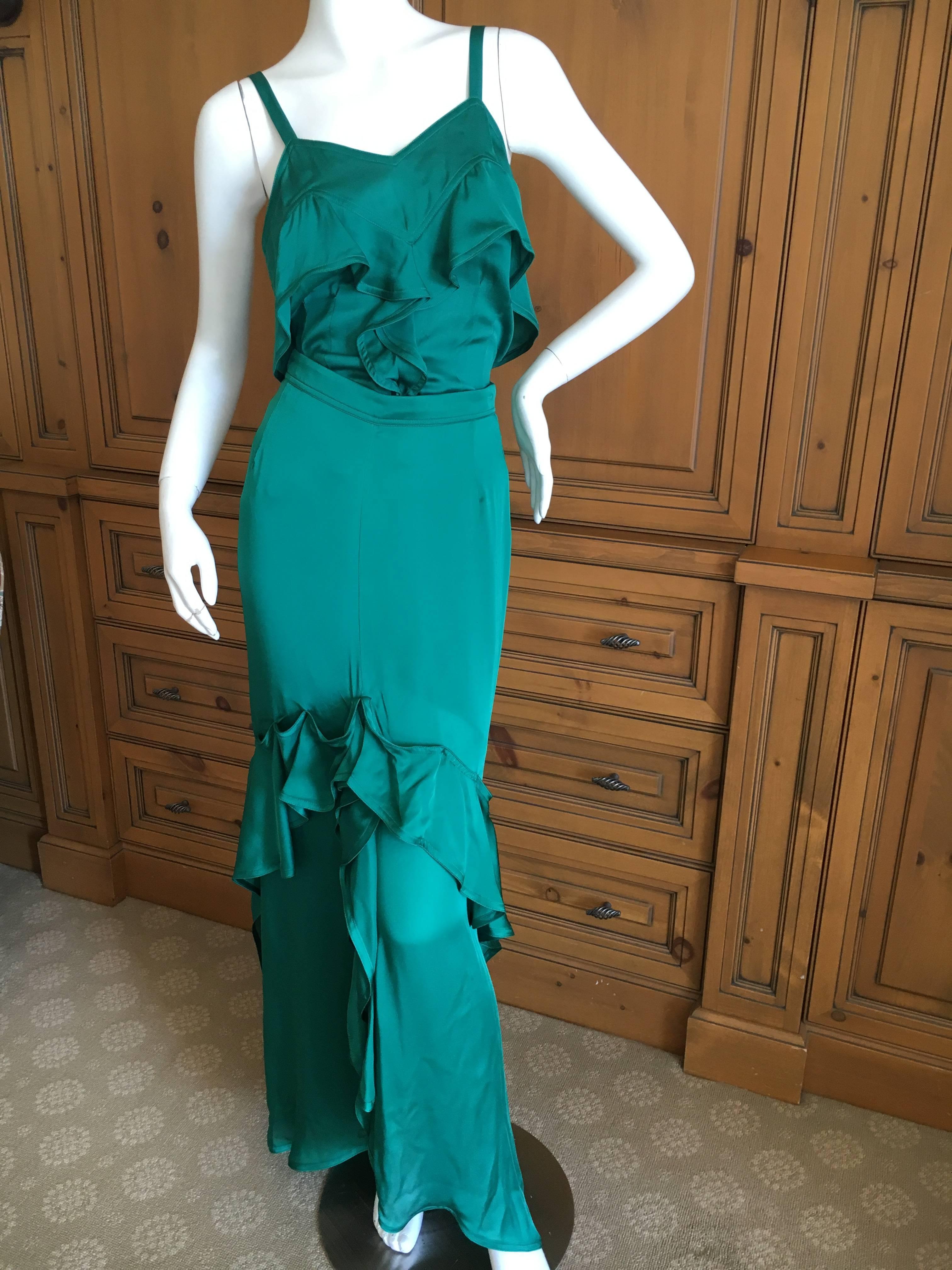 Yves Saint Laurent by Tom Ford 2003 Two Piece Ruffled Silk Dress New with Tags For Sale 3