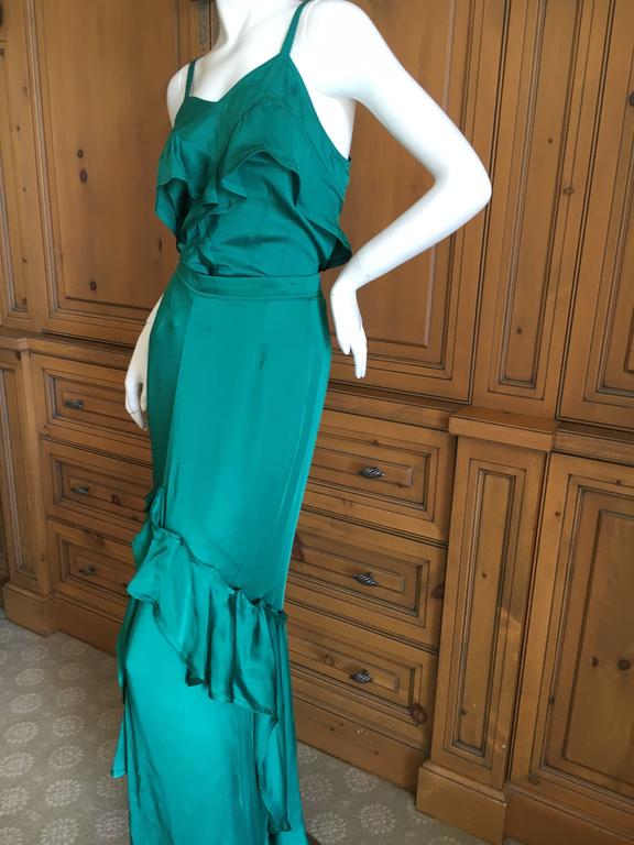 Yves Saint Laurent by Tom Ford 2003 Two Piece Ruffled Silk Dress New ...