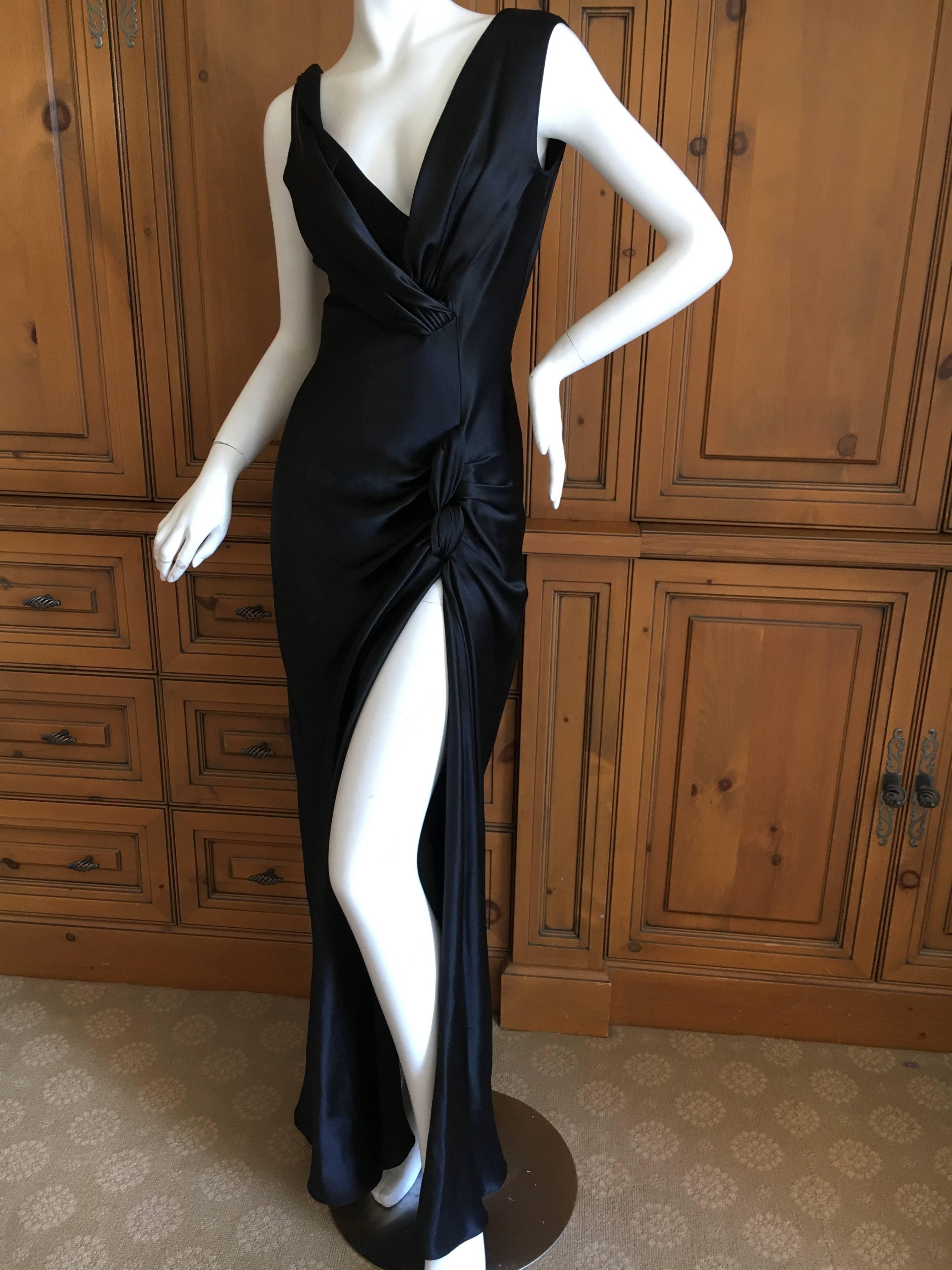 Christian Dior by John Galliano Bias Cut Silk Evening Dress with High Slit In Excellent Condition In Cloverdale, CA