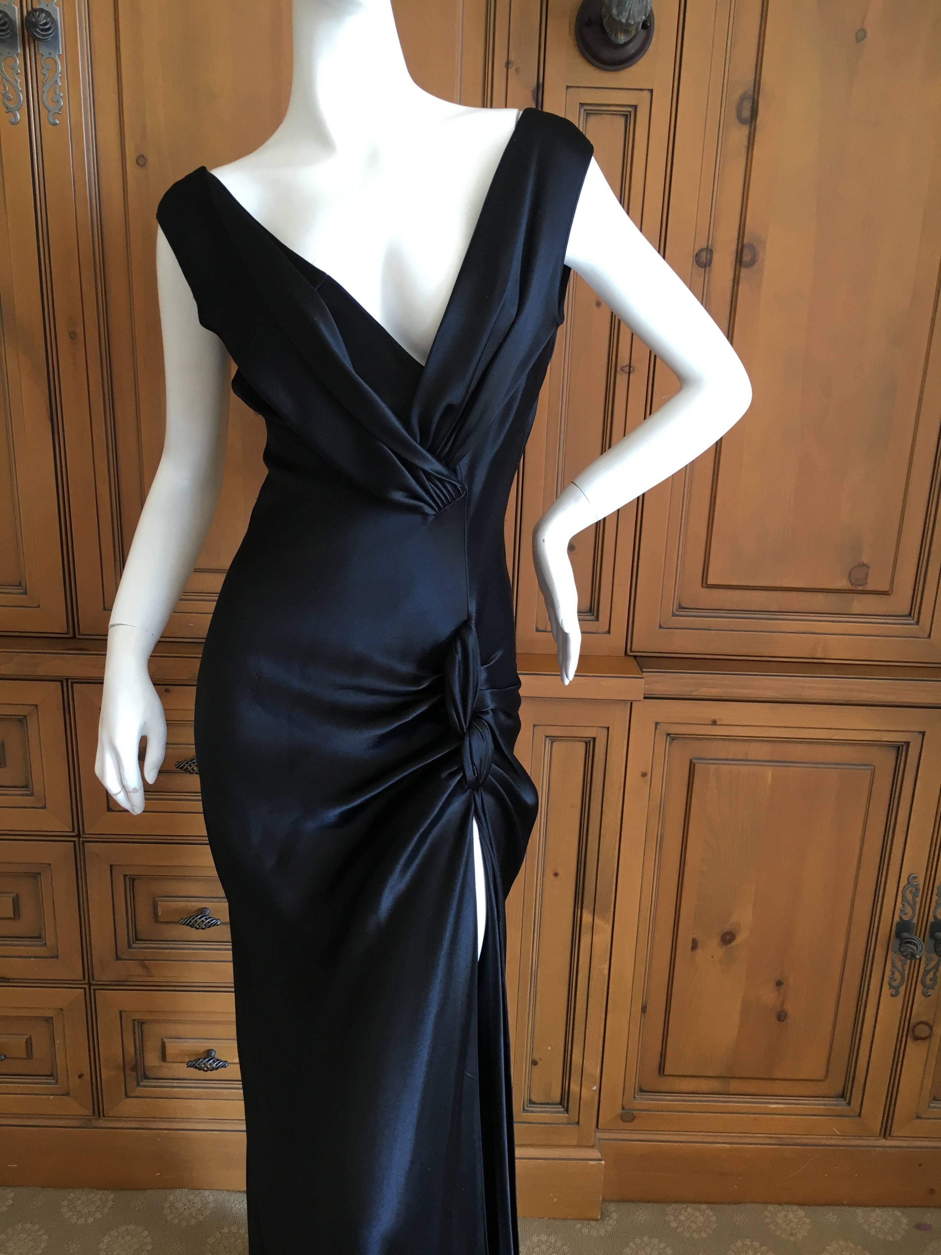 Women's Christian Dior by John Galliano Bias Cut Silk Evening Dress with High Slit