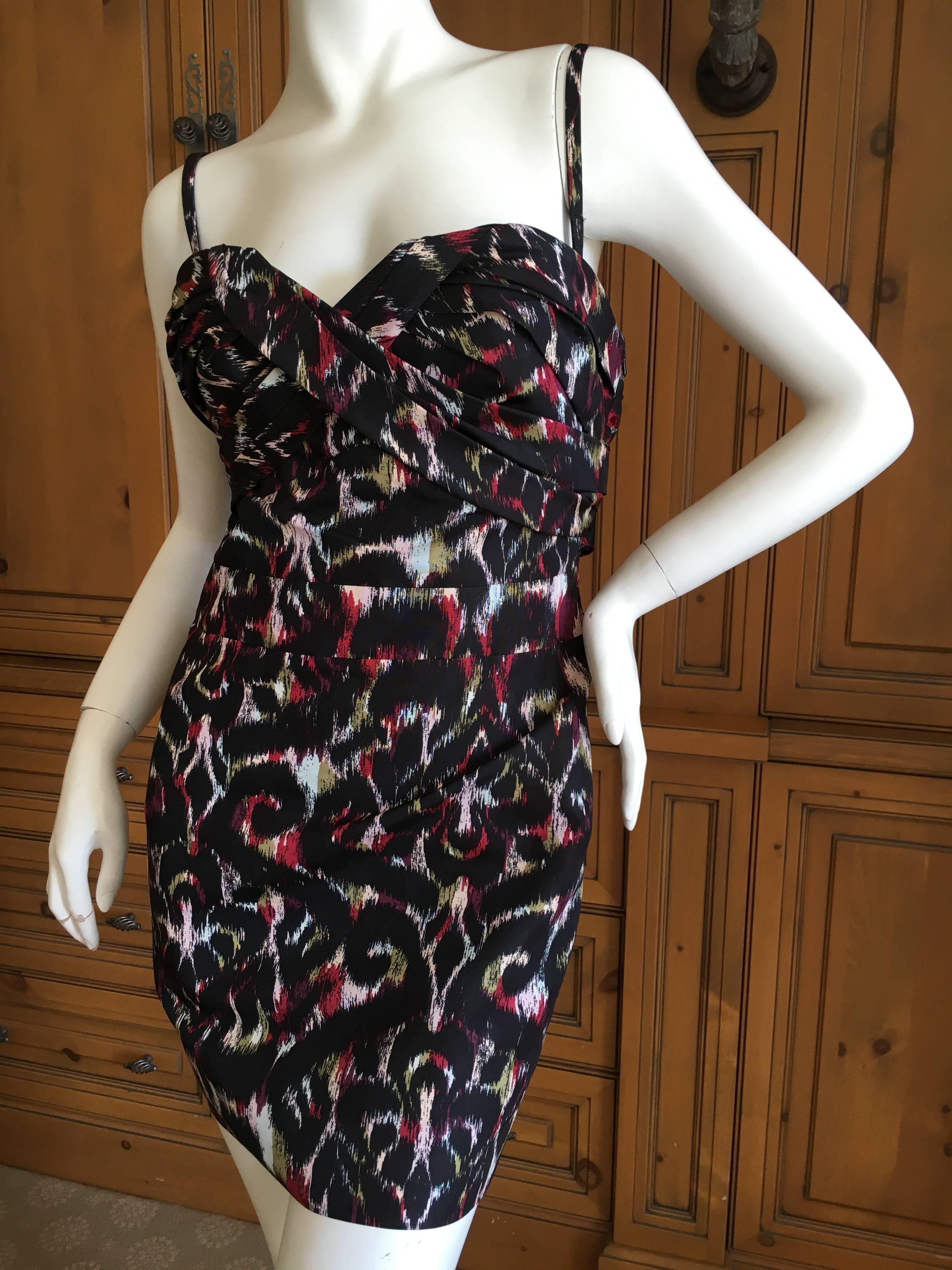 Christian Dior by Galliano Tribal Print Strapless Mini Dress w Inner Corset For Sale 3