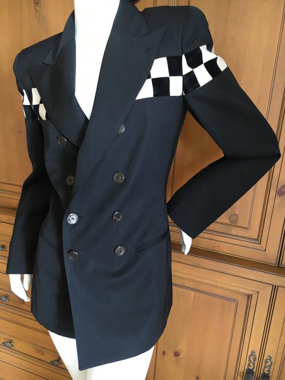Jean Paul Gaultier 1980's Op Art Taxi Check Jacket For Sale at 1stDibs
