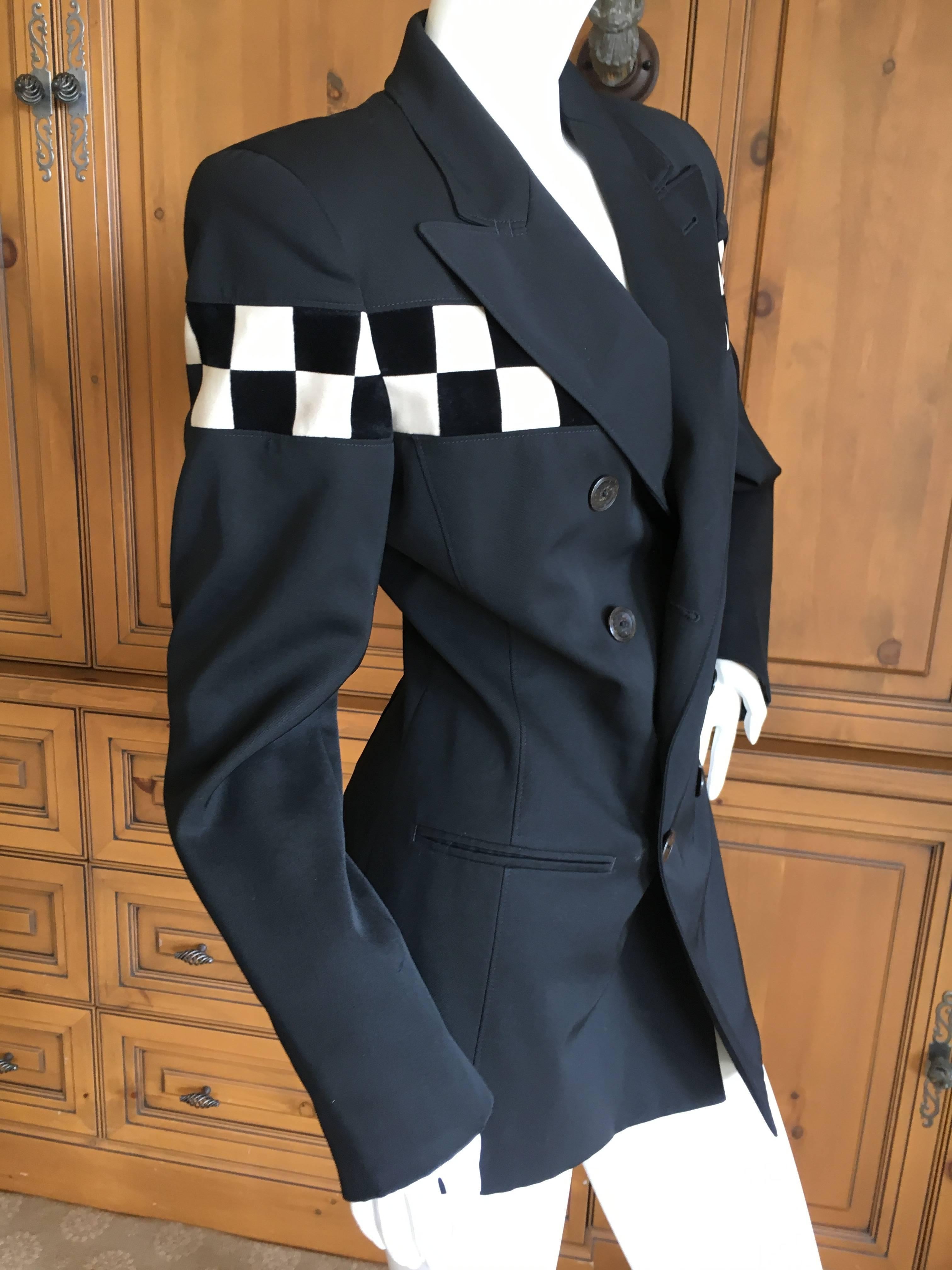 Jean Paul Gaultier 1980's Op Art Taxi Check Jacket In Excellent Condition For Sale In Cloverdale, CA
