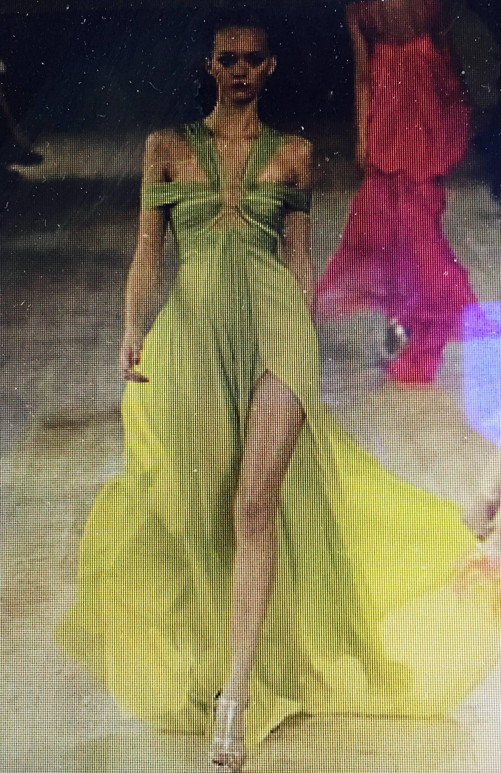 Ungaro by Peter Dundas Neon Green Silk Chiffon Evening Dress For Sale 4