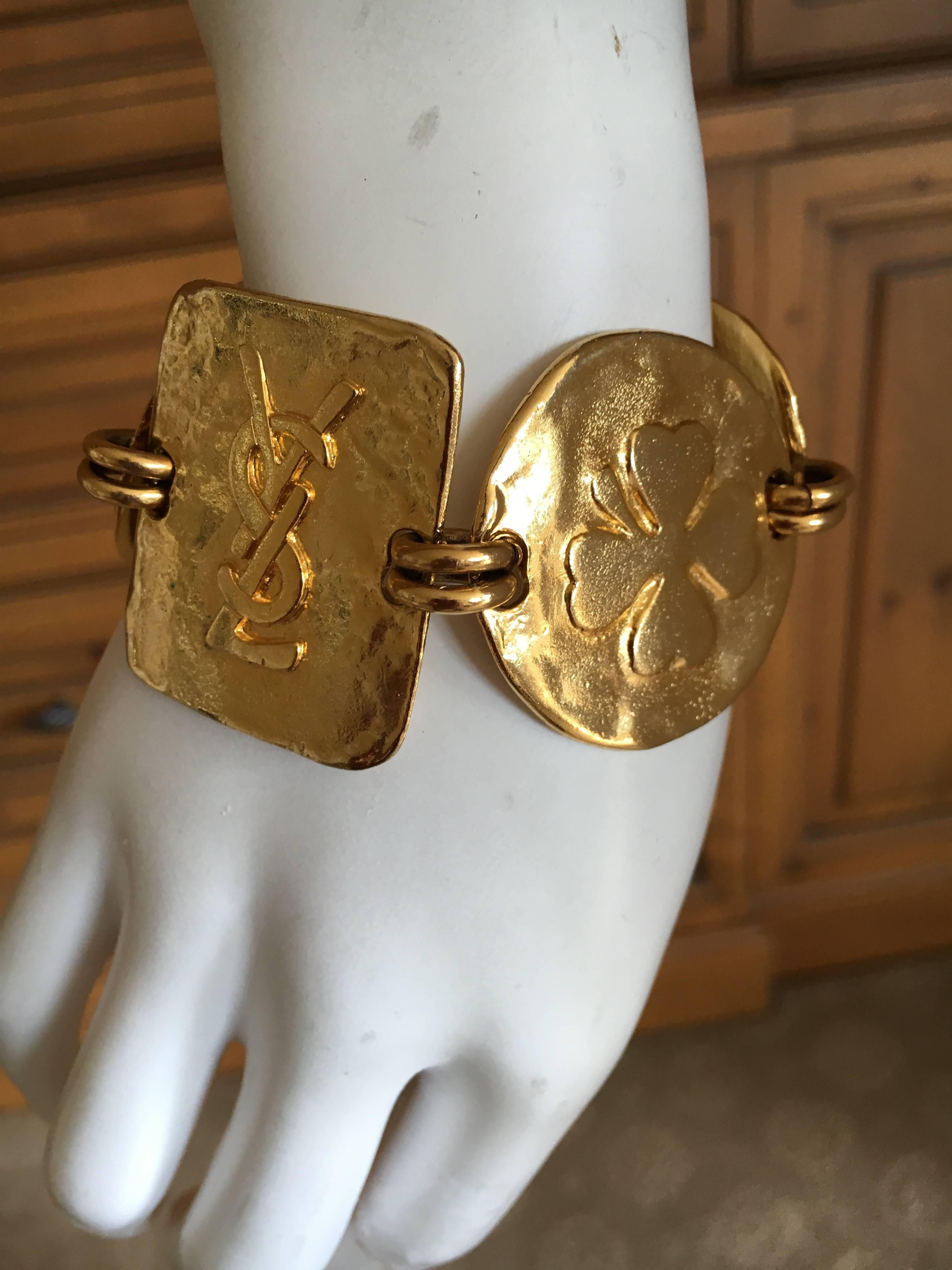 Yves Saint Laurent Rive Gauche 1970's Lucky Charm Bracelet In Excellent Condition For Sale In Cloverdale, CA