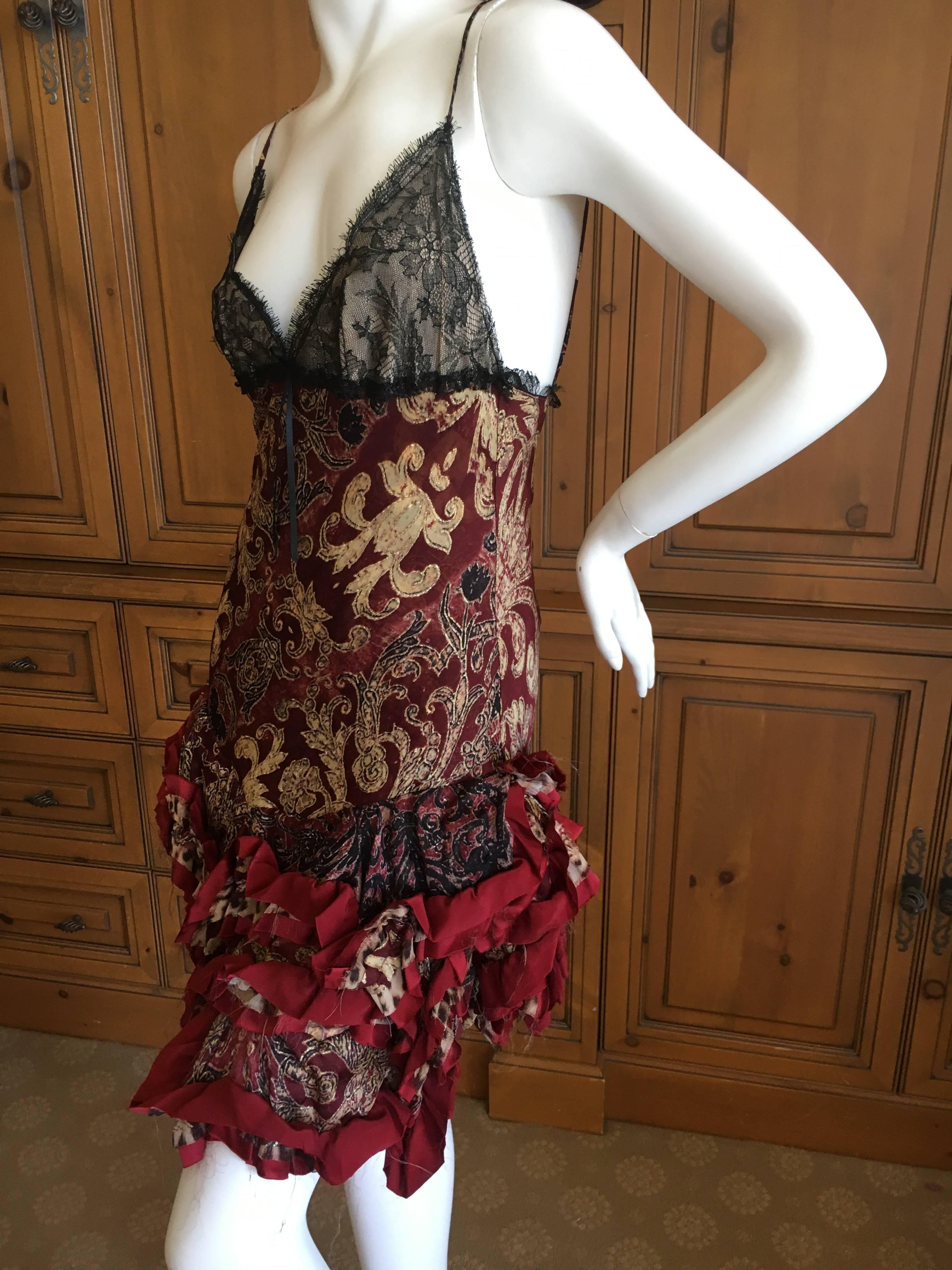 Roberto Cavalli Romantic Ruffle Trim Mini Dress For Sale 2