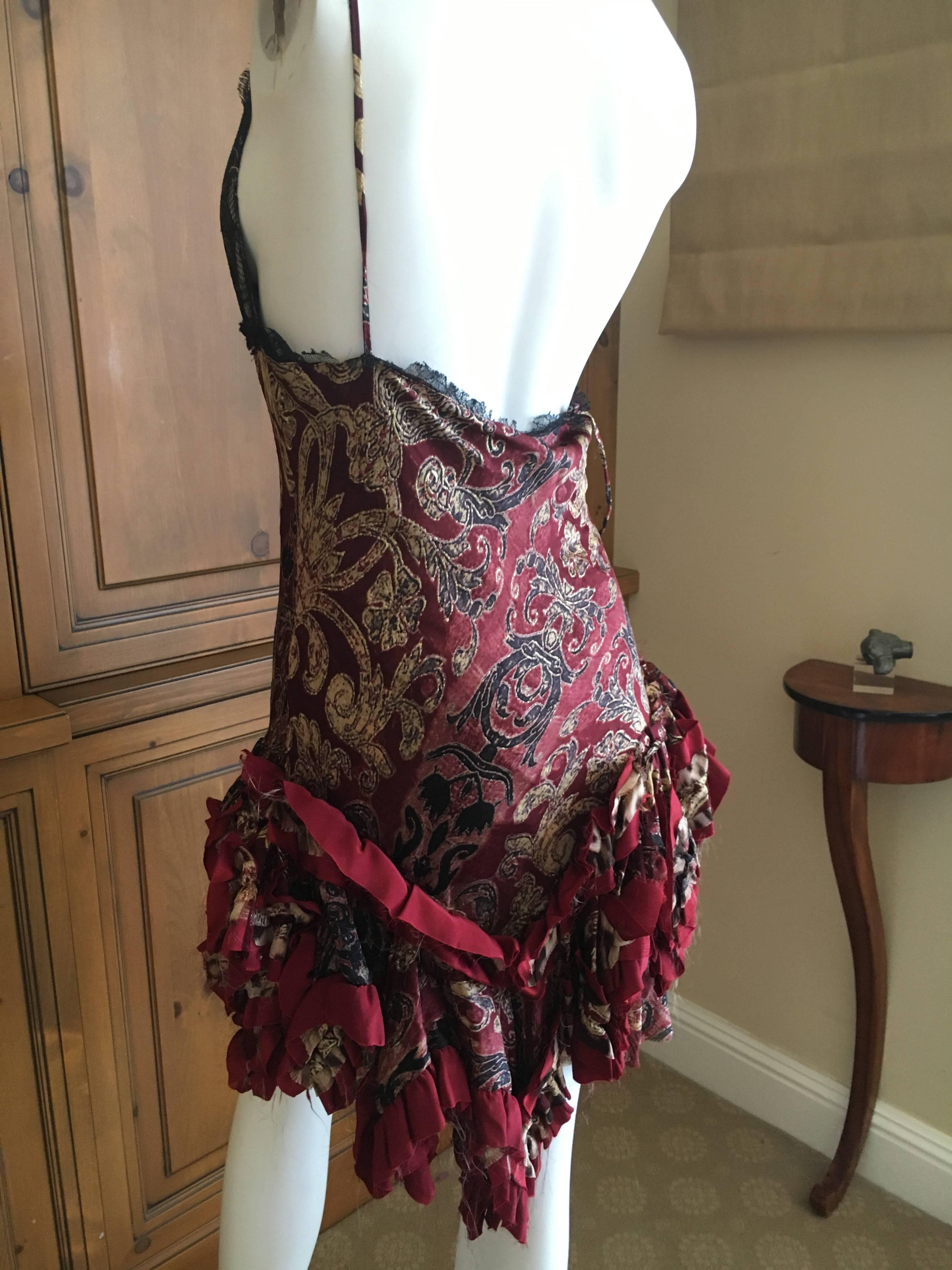 Women's Roberto Cavalli Romantic Ruffle Trim Mini Dress For Sale