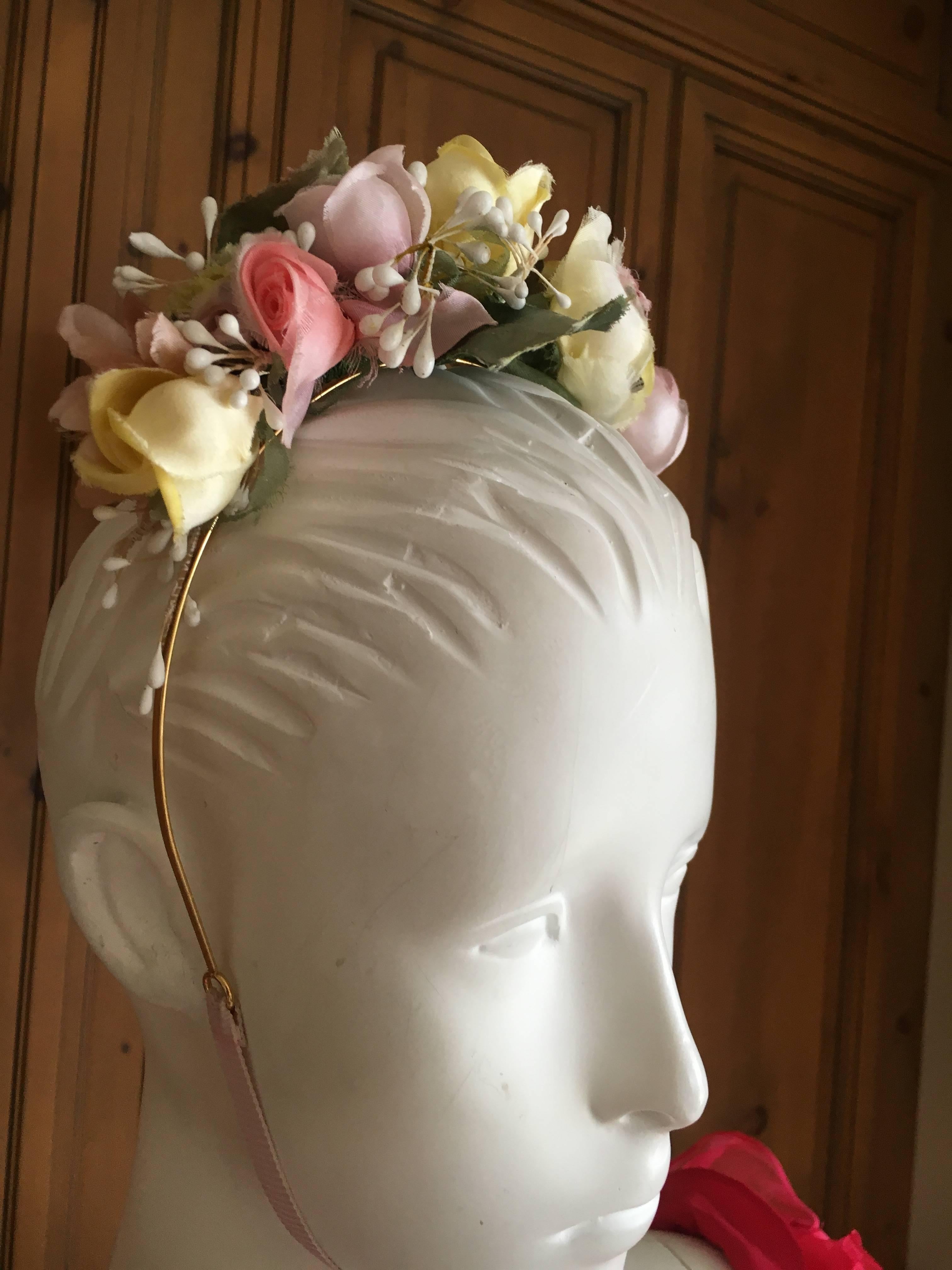 Beige Gucci 2016 Floral Headband by Alessandro Michele New in Box For Sale