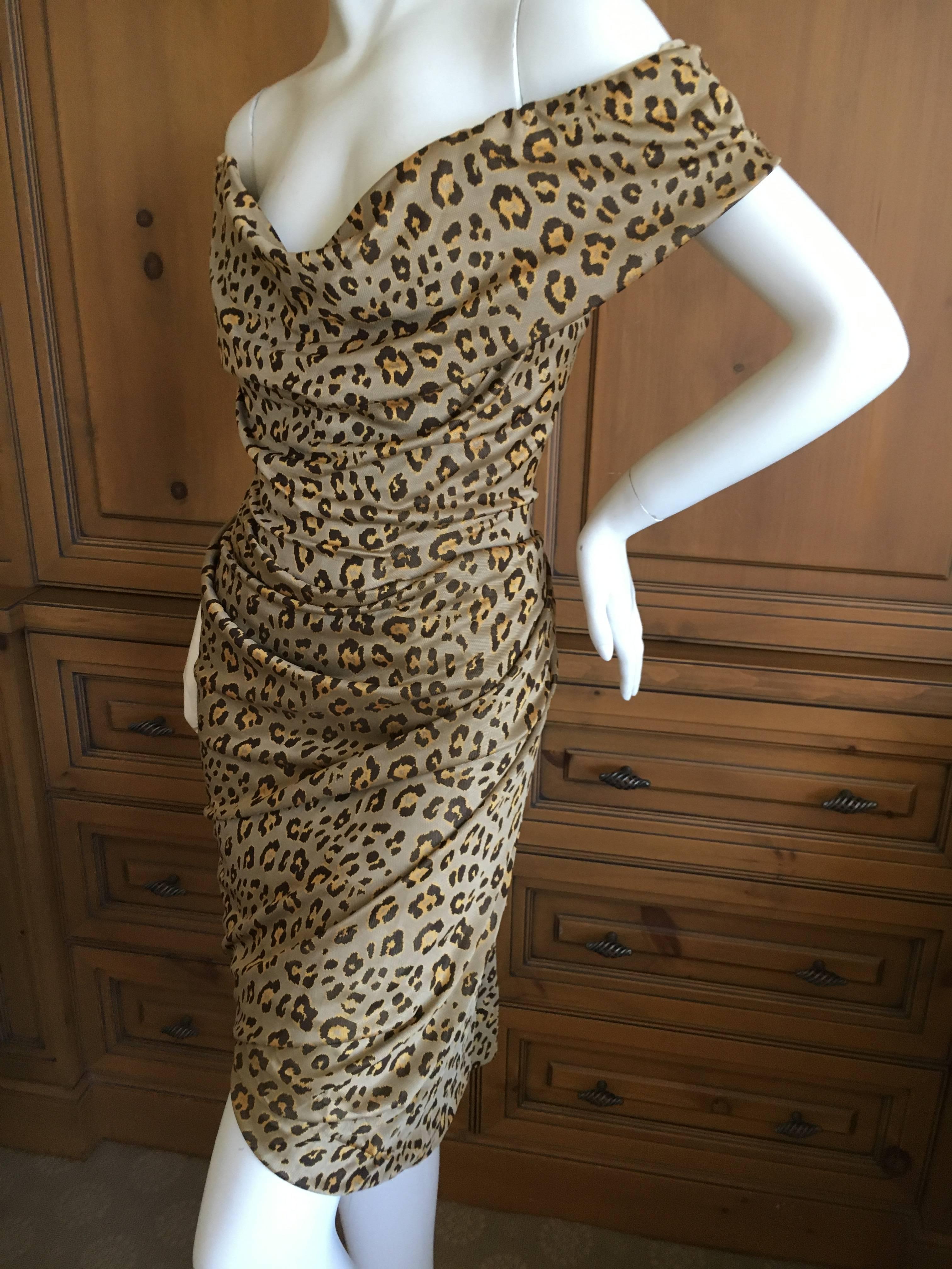 Vivienne Westwood Leopard Print Dress Built In Corset In New Condition In Cloverdale, CA
