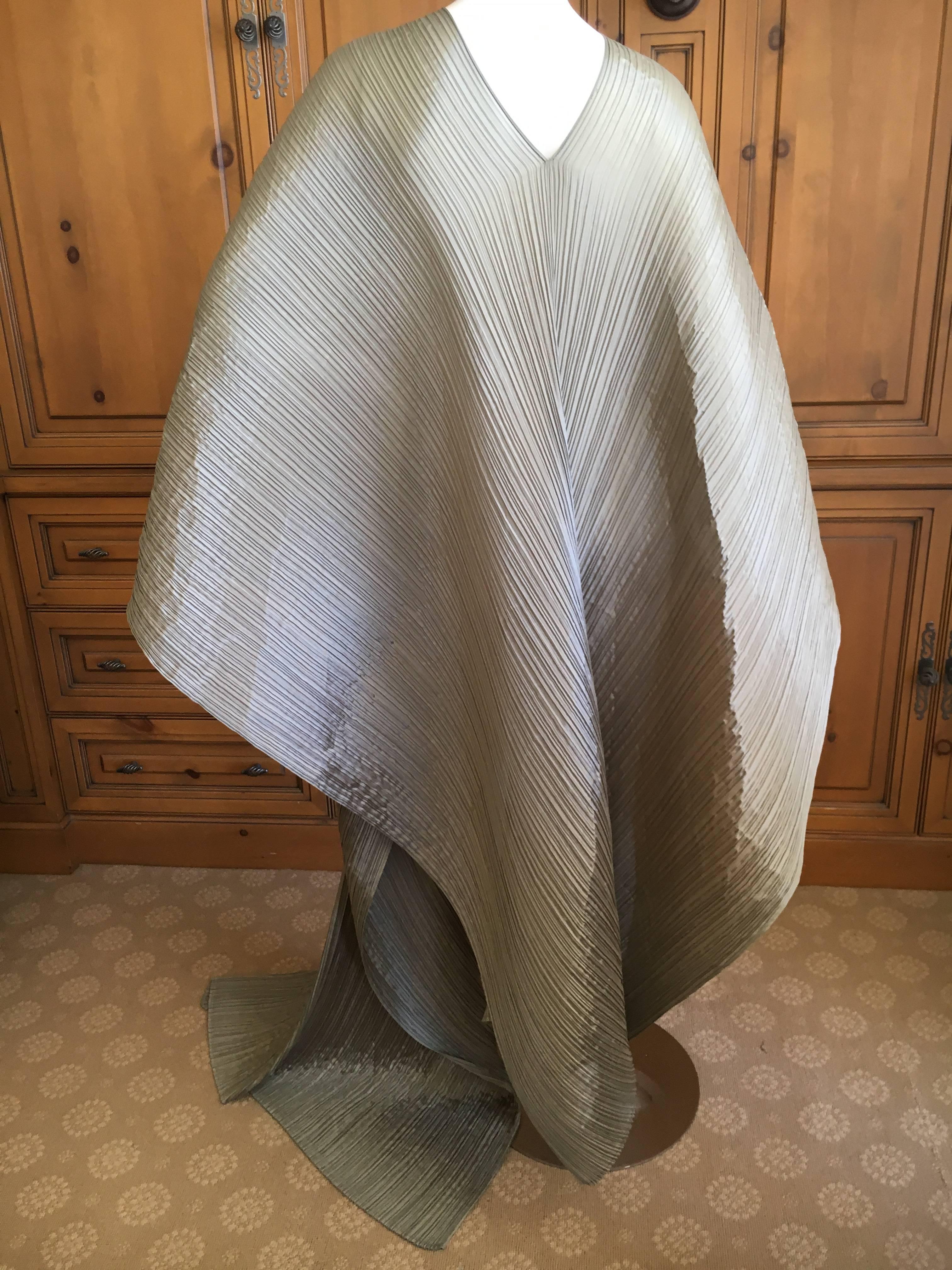 Issey Miyake Pleats Please Pewter Pleated Poncho 4