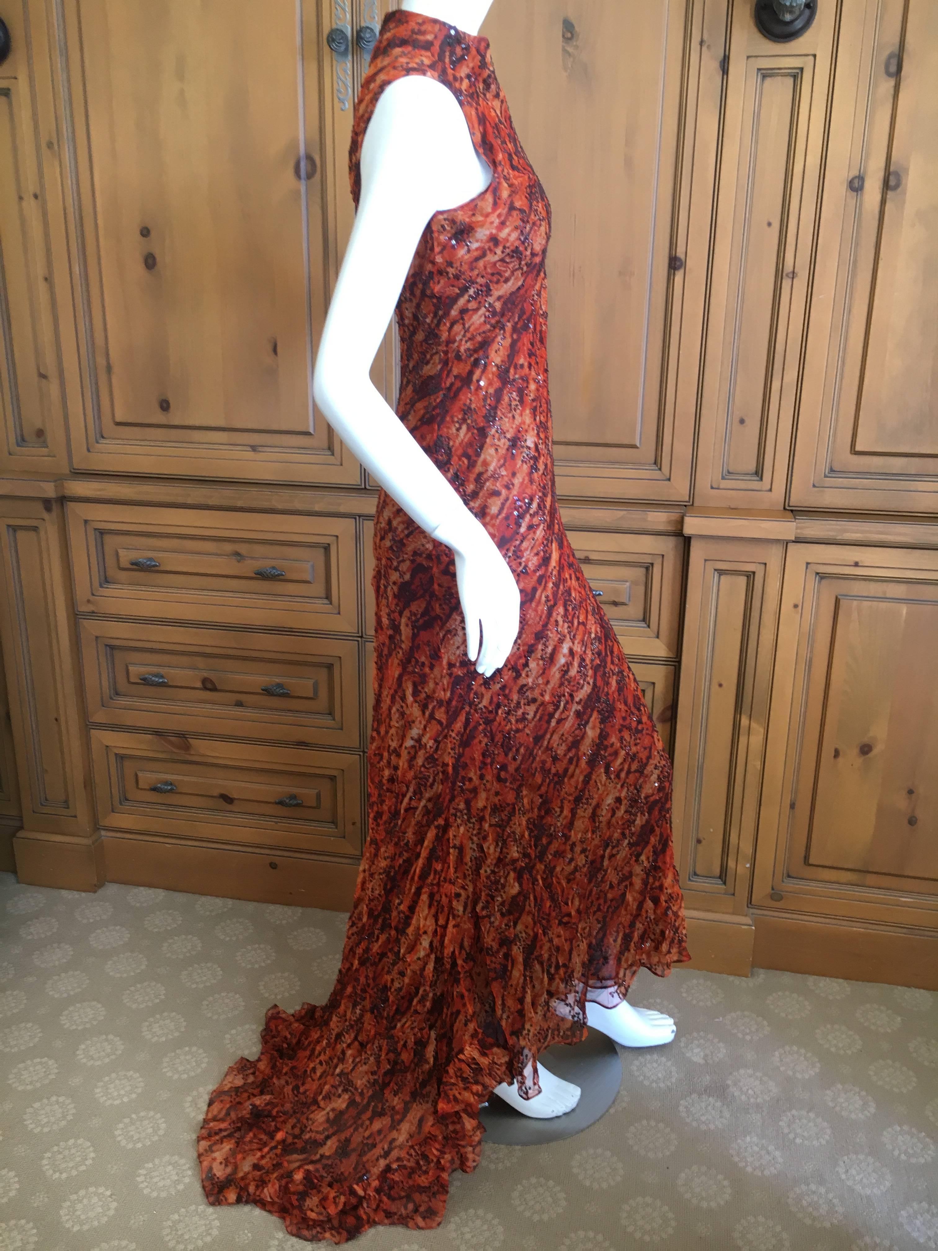 Oscar de la Renta Embellished Sleeveless Flamenco Dress For Sale 4