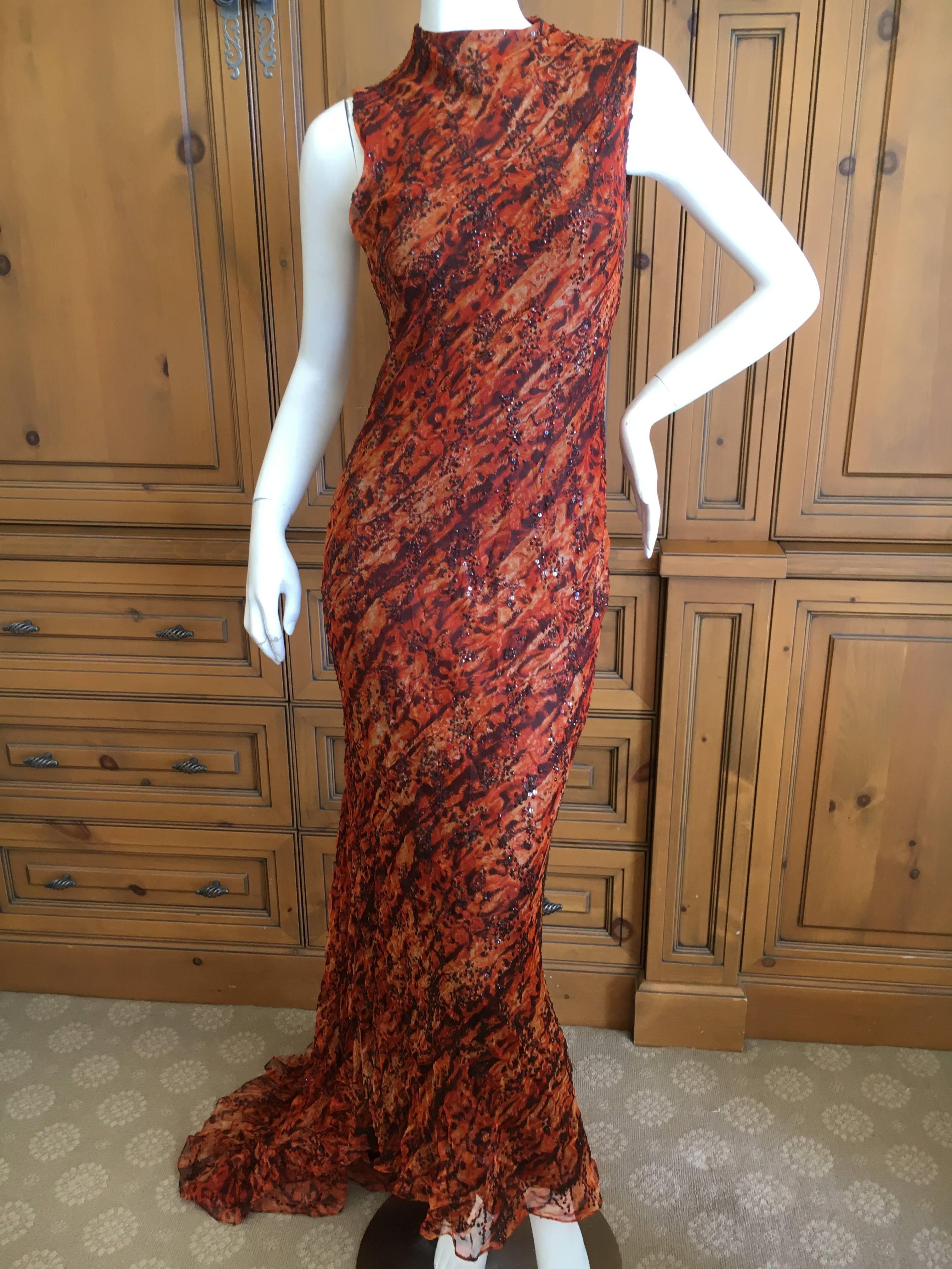 Oscar de la Renta Embellished Sleeveless Flamenco Dress For Sale 1
