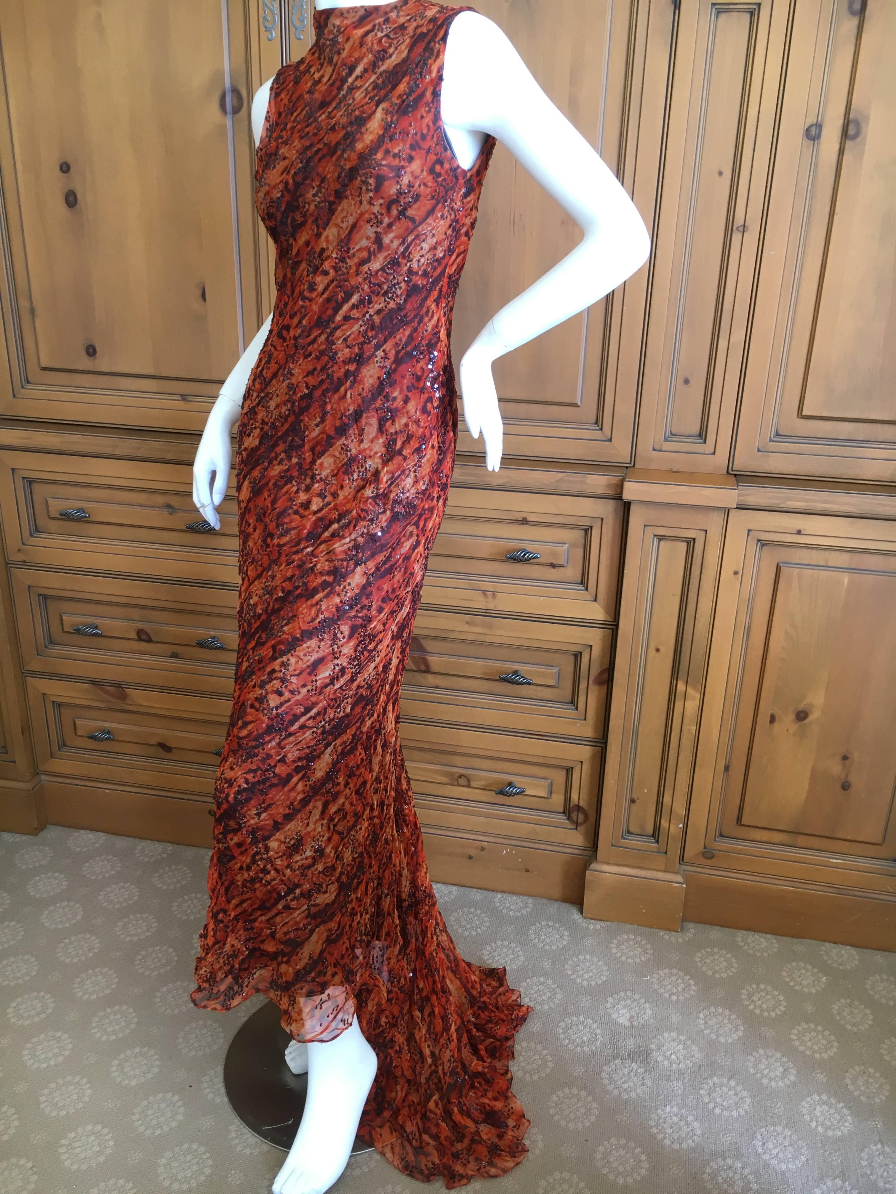 Oscar de la Renta Embellished Sleeveless Flamenco Dress For Sale 2