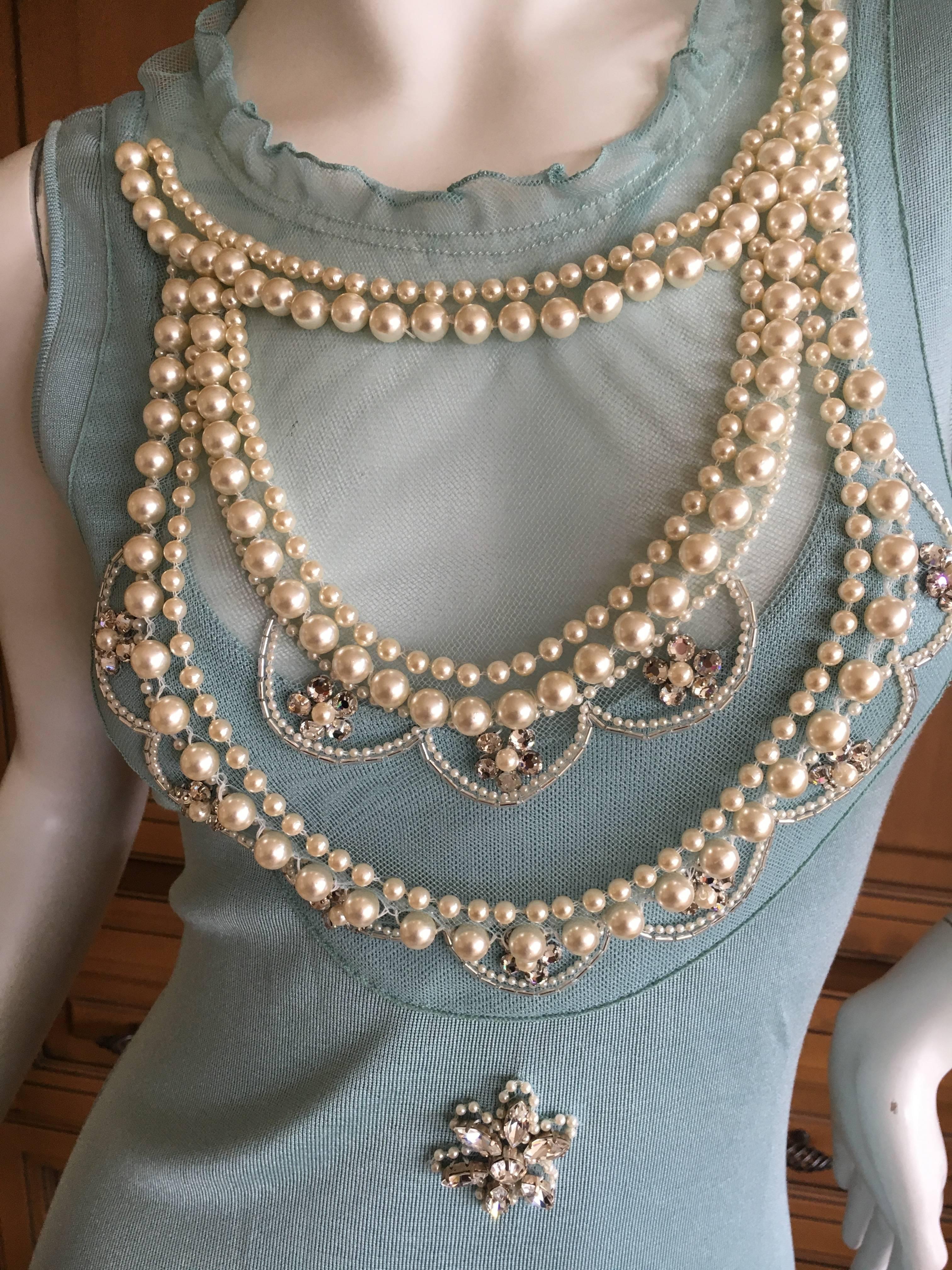 Christian Dior Chic Silk Dress with Lesage Trompe-l'œil Pearl and Crystal Jewels 3