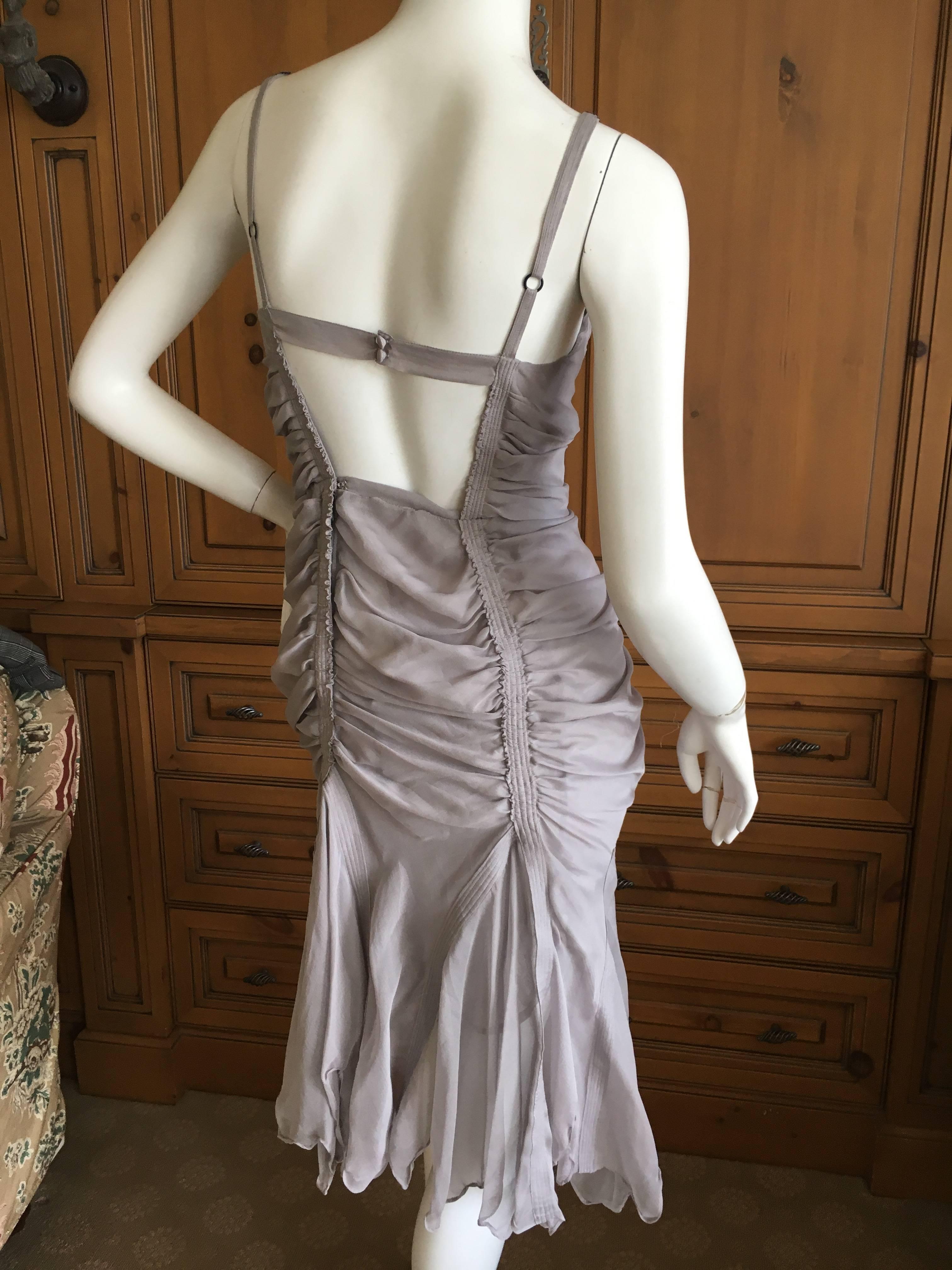 Women's Yves Saint Laurent by Tom Ford Gray Gathered Dress 2003