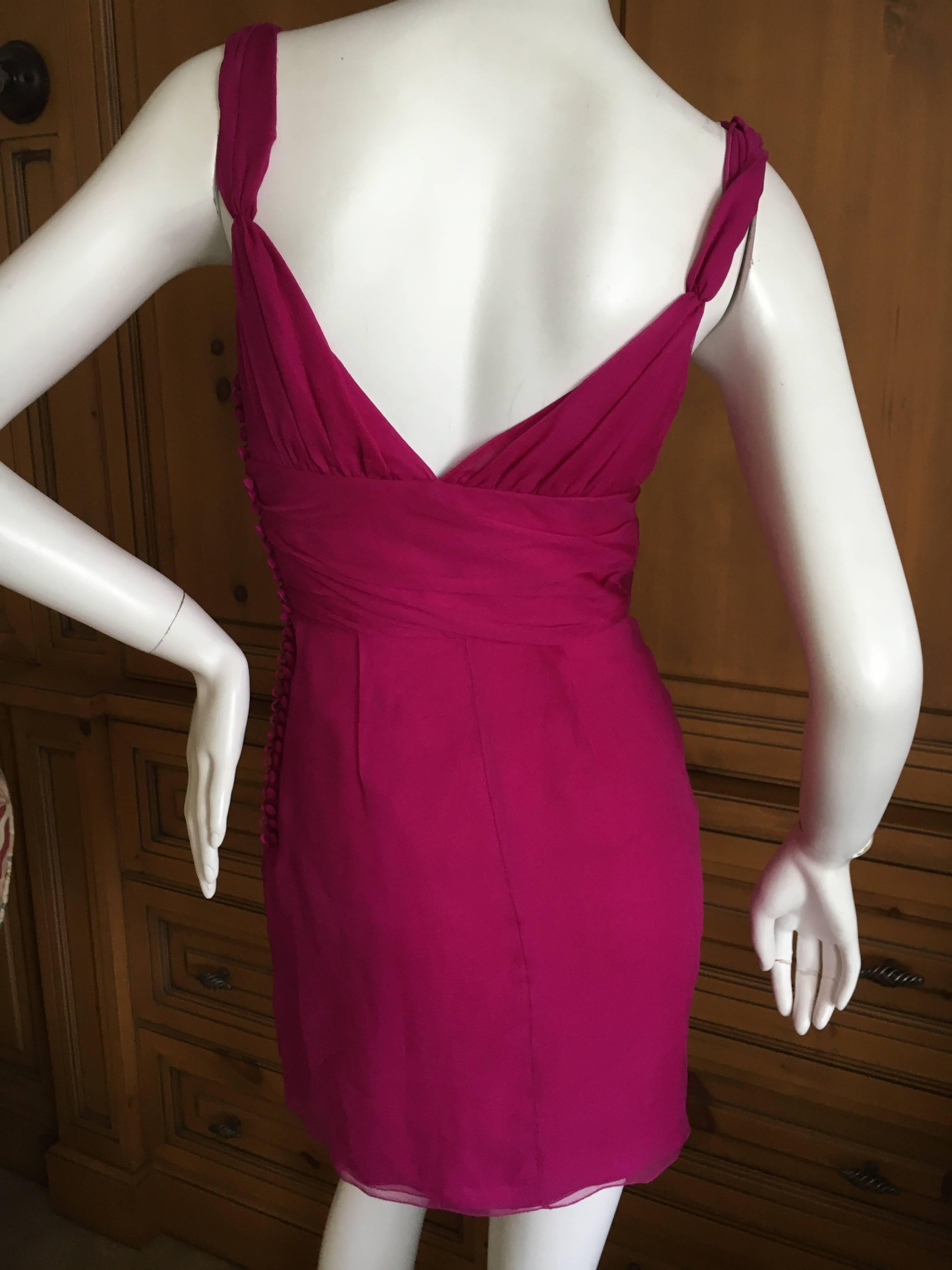 Christian Dior by John Galliano Raspberry Silk Chiffon Tunic or Mini Dress For Sale 5