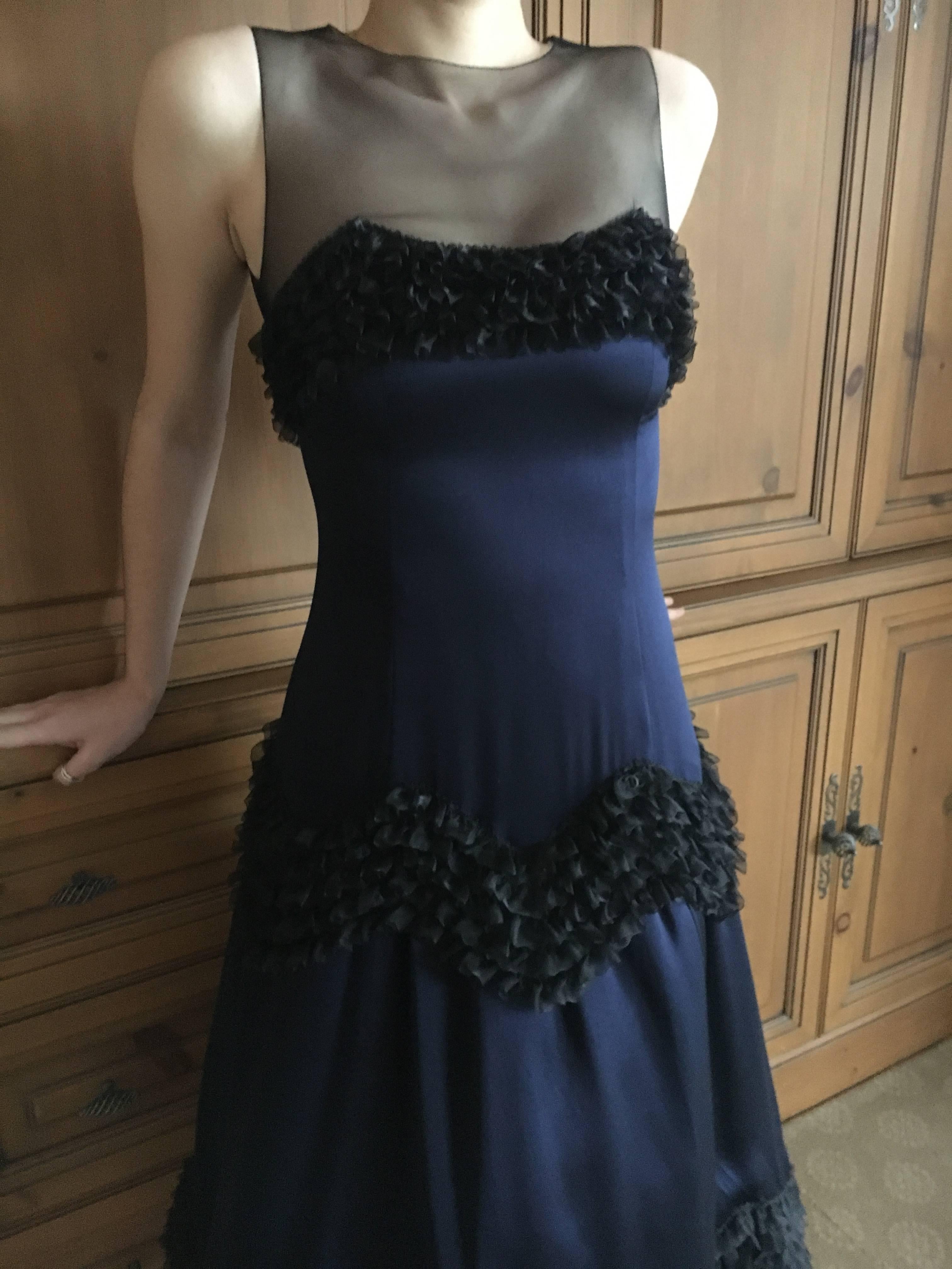 Christian Dior Silk Chiffon Tunic with Lesage Beaded Bow Belt For Sale 4