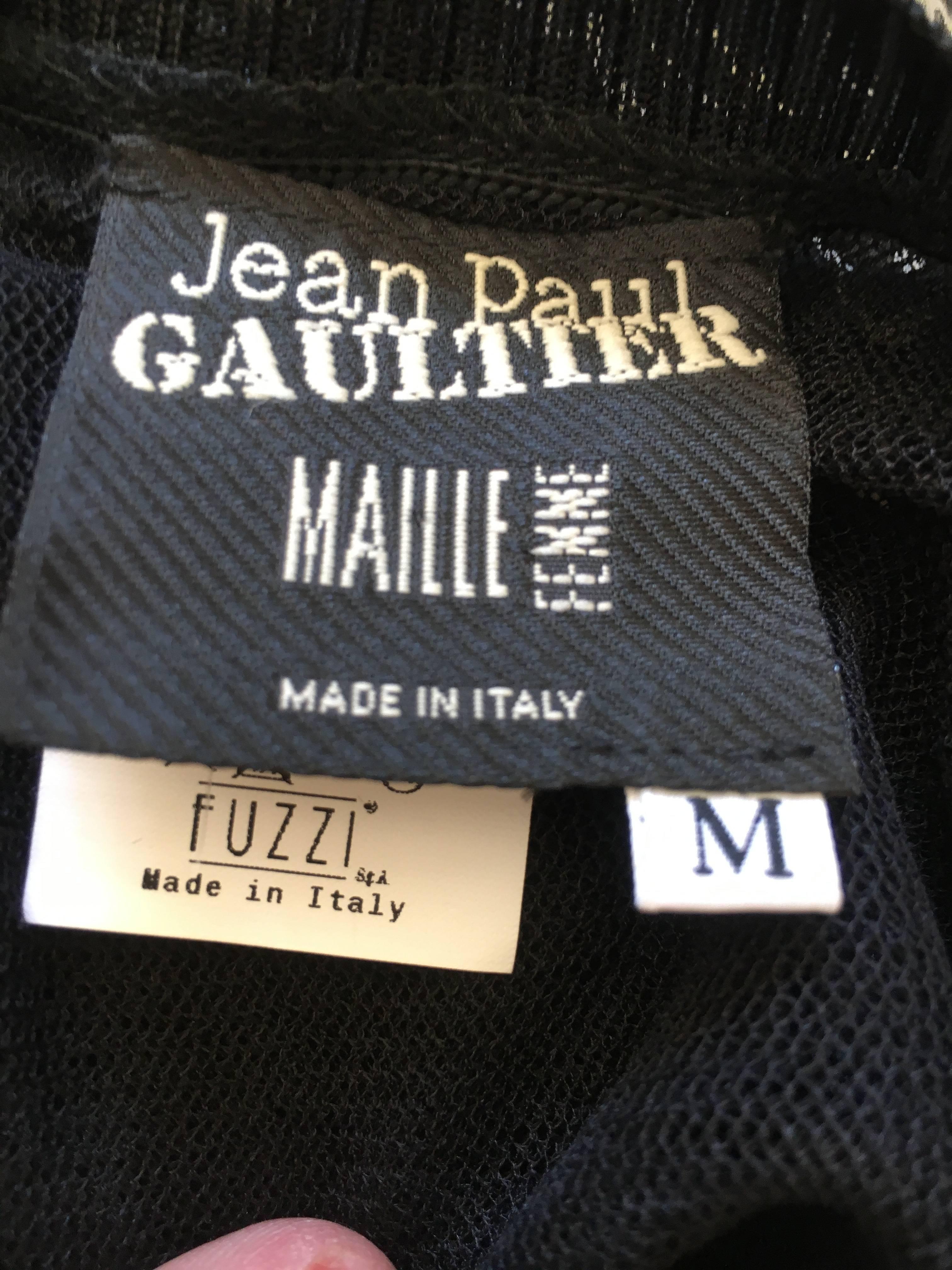 Jean Paul Gaultier Maille by Fuzzi Little Black Dress w Sheer Back For Sale 1