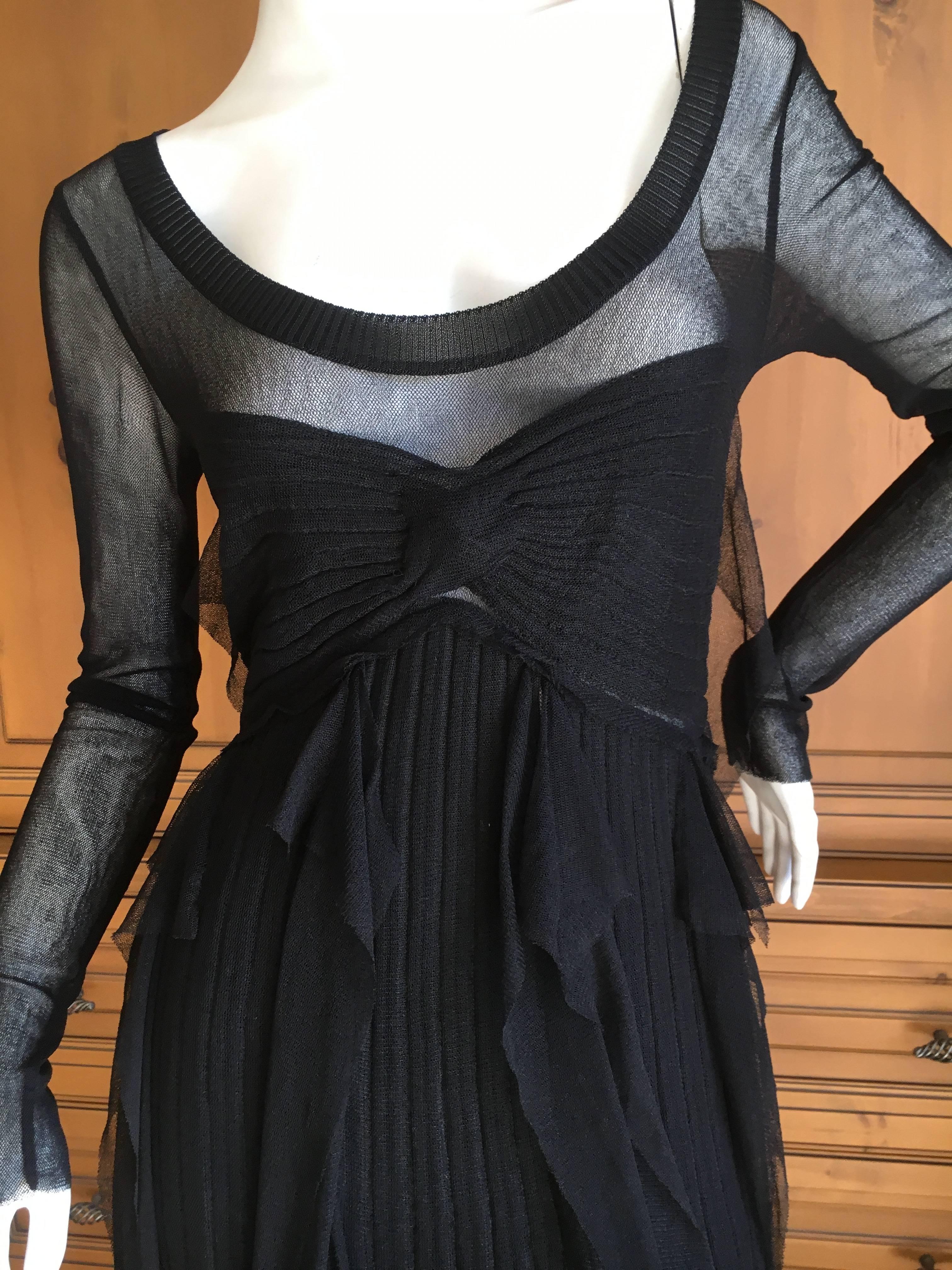 Jean Paul Gaultier Maille by Fuzzi Little Black Dress w Sheer Back For Sale 2
