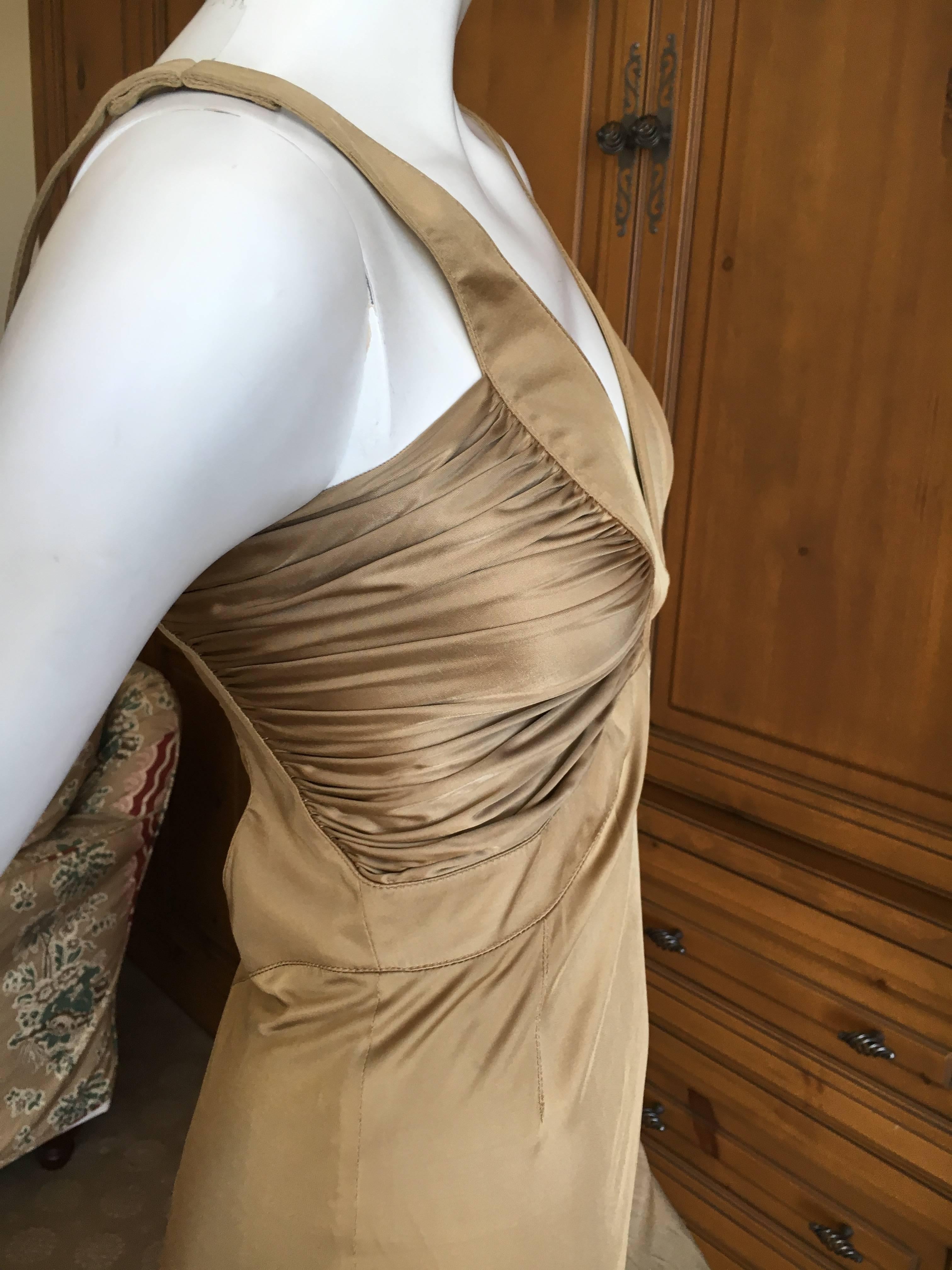  Versace Gold Jersey Cocktail Dress In Excellent Condition For Sale In Cloverdale, CA
