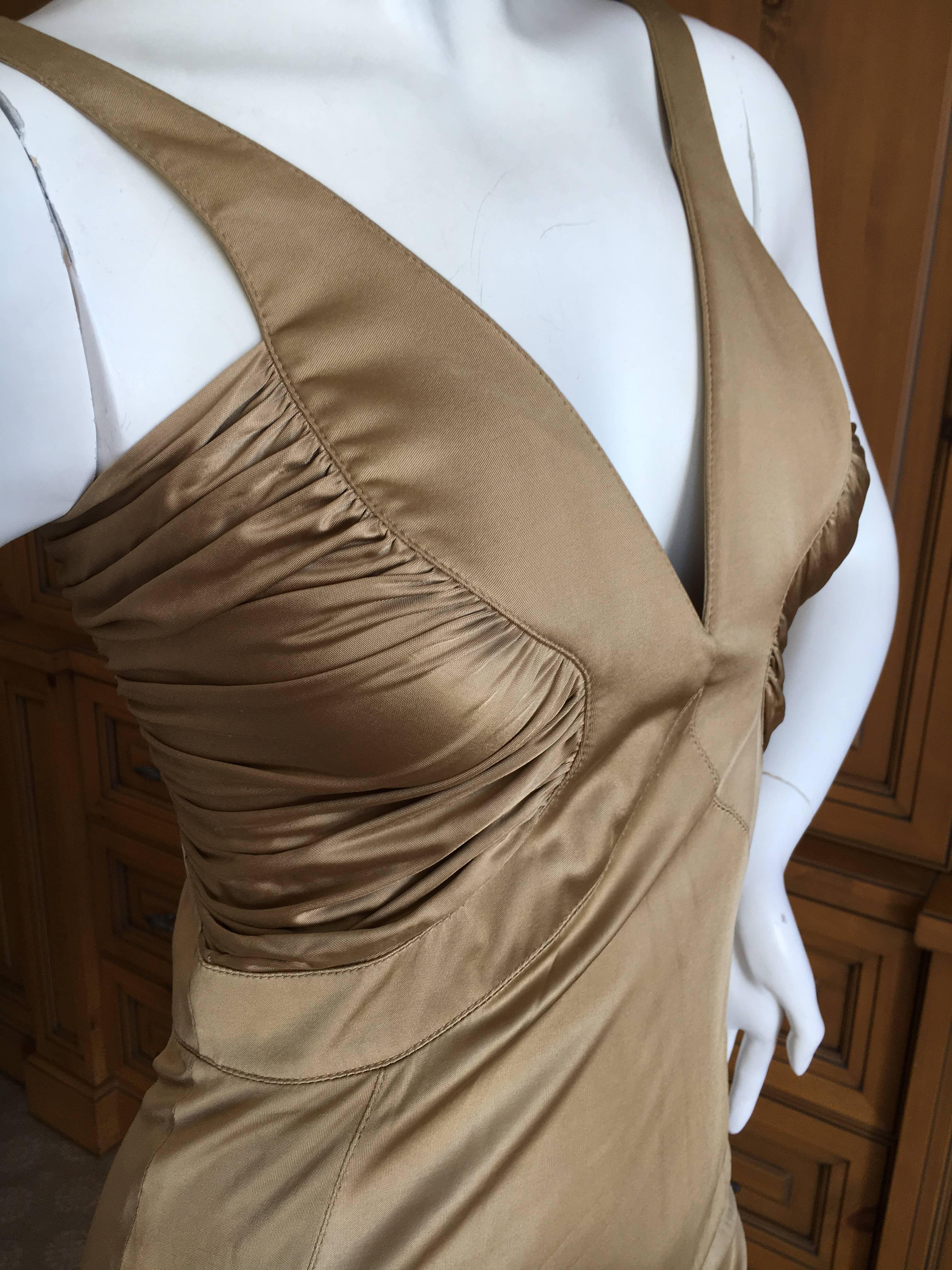 Women's  Versace Gold Jersey Cocktail Dress For Sale