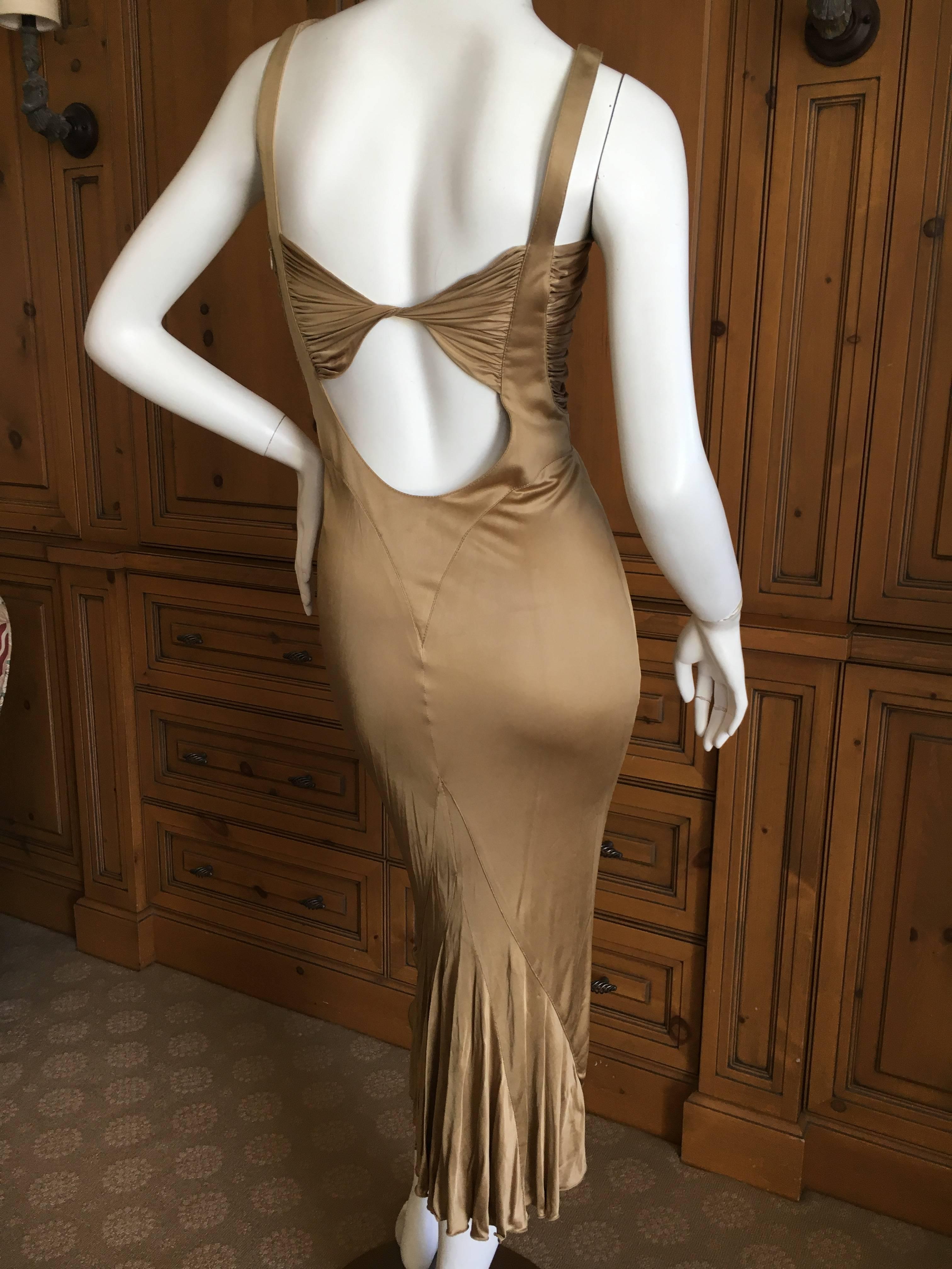  Versace Gold Jersey Cocktail Dress For Sale 1