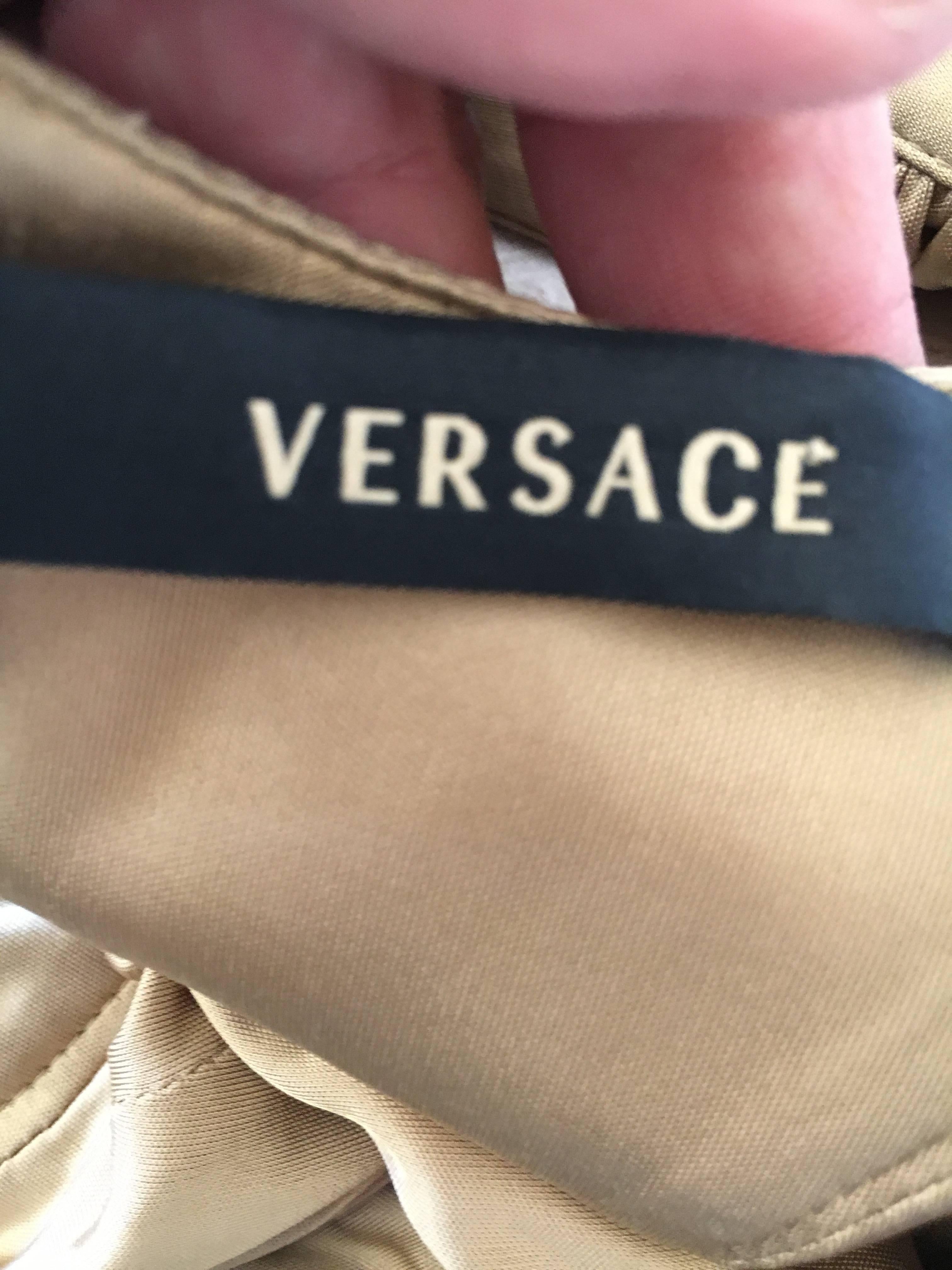  Versace Gold Jersey Cocktail Dress For Sale 2