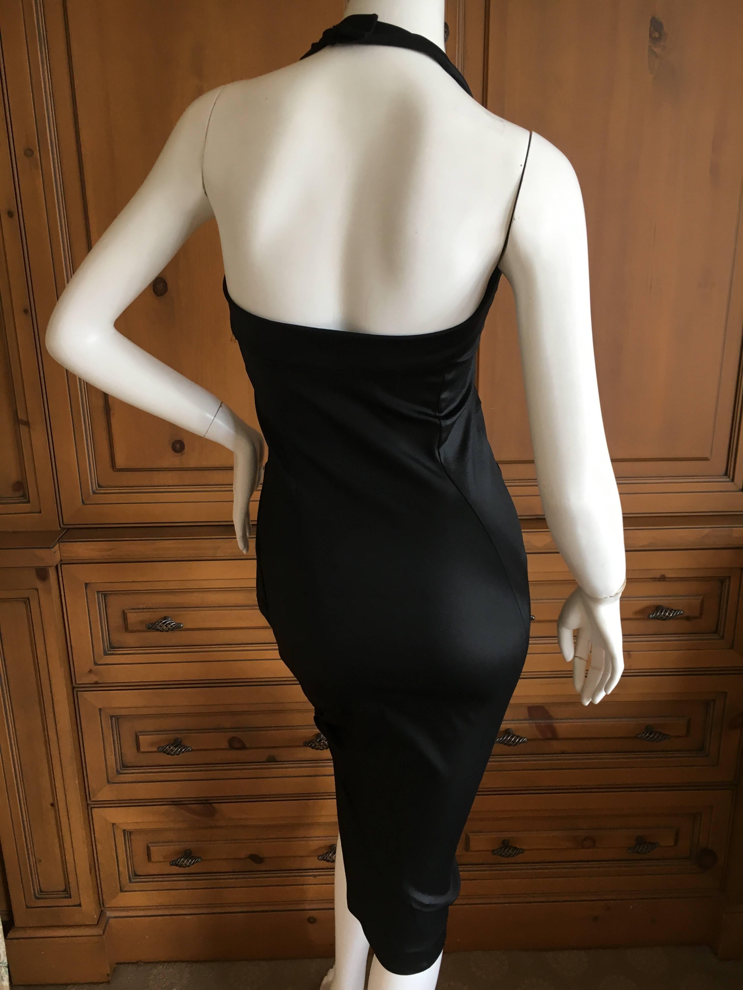 Women's Christian Dior by Galliano Black Stretch Bodycon Knot Dress