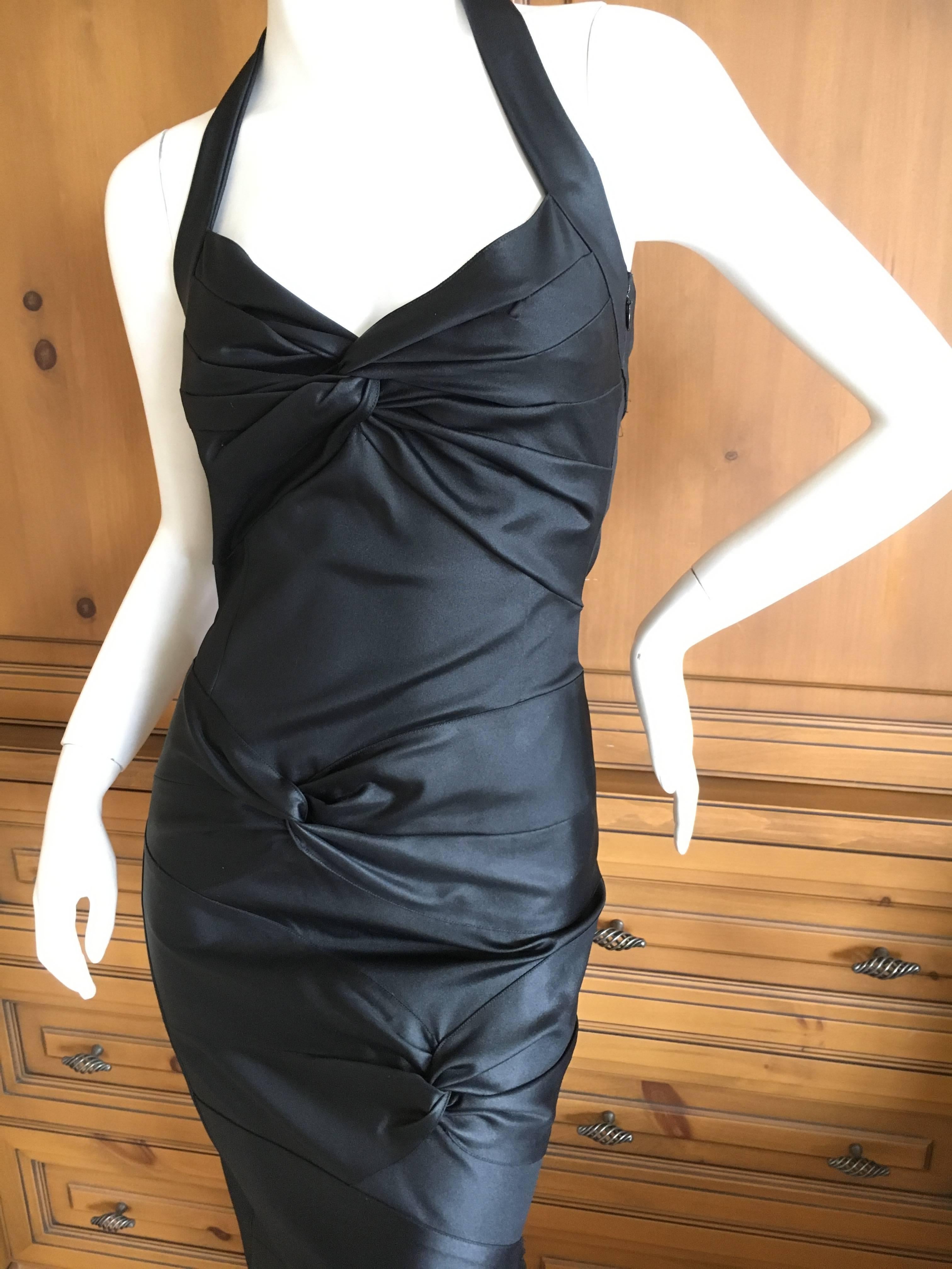 Christian Dior by Galliano Black Stretch Bodycon Knot Dress In Excellent Condition In Cloverdale, CA