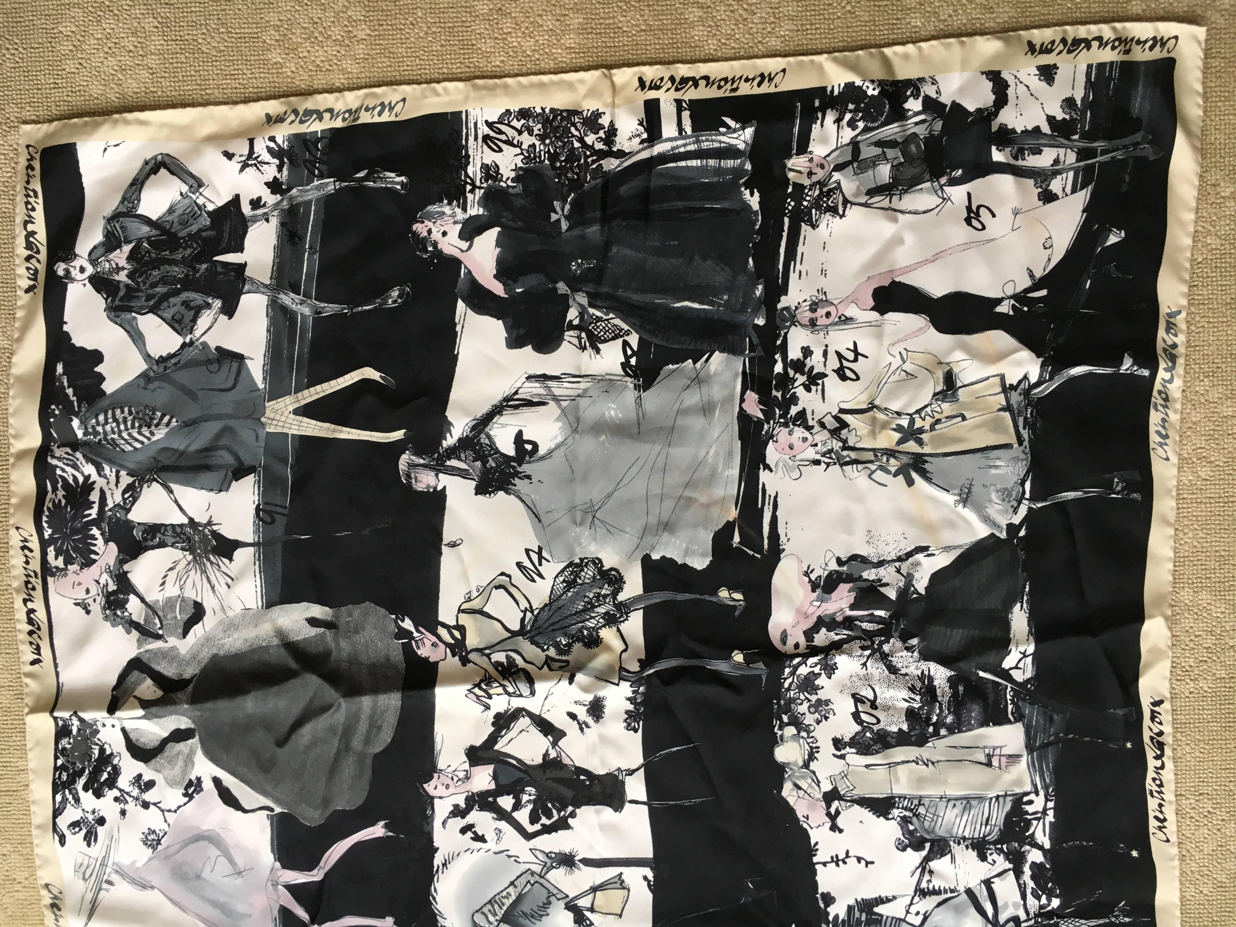 Women's or Men's Christian Lacroix Silk Scarf Fashion Illustration by Lacroix Sweety
