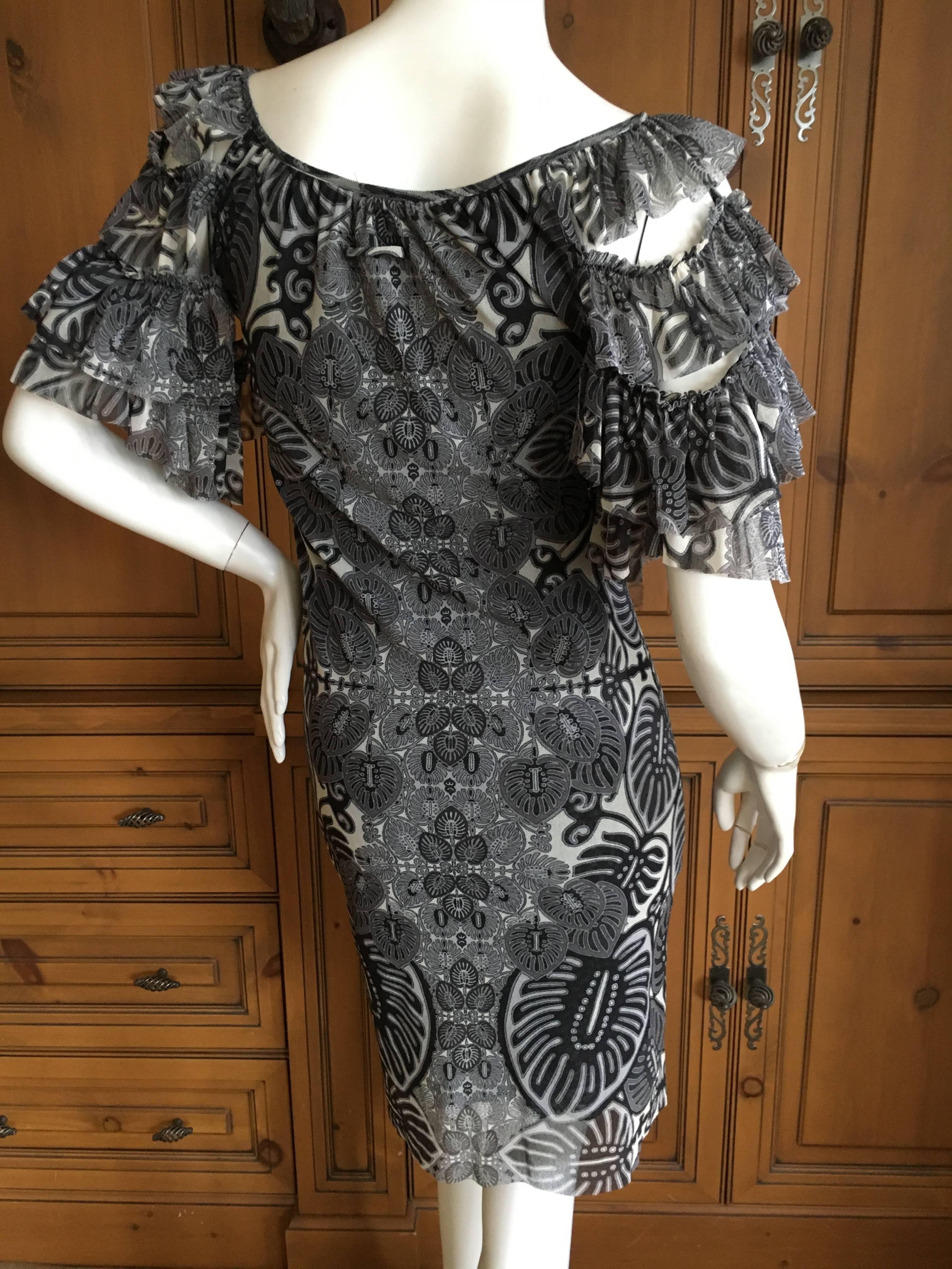Jean Paul Gaultier Soleil  Dress with Ruffle Sleeves by Fuzzi.
Size S
Bust 34