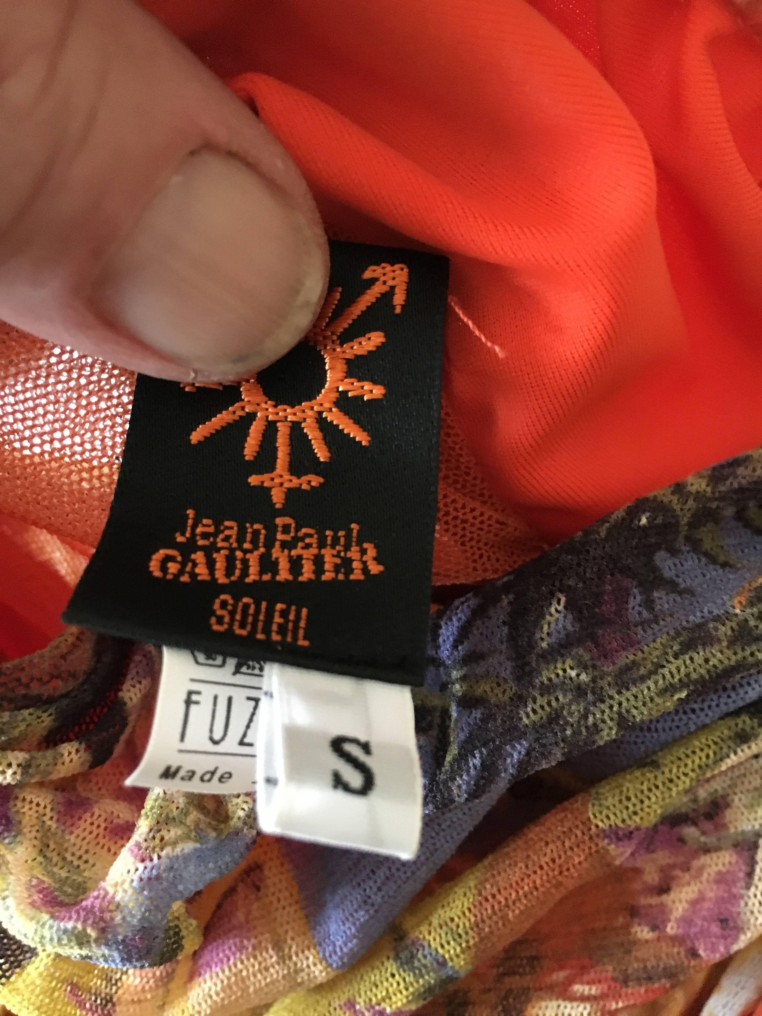 Women's Jean Paul Gaultier Soleil Colorfull Strapless Dress by Fuzzi For Sale