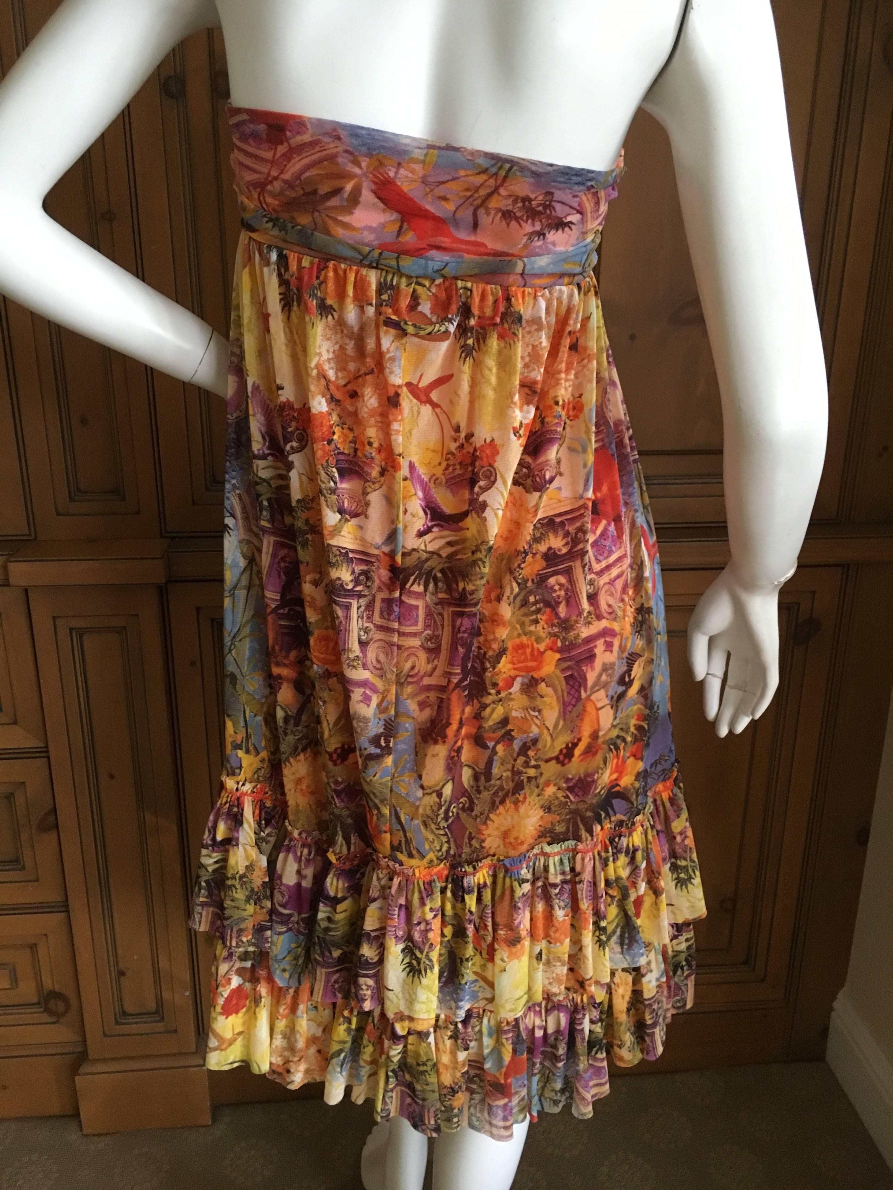 Jean Paul Gaultier Soleil Colorfull Strapless Dress by Fuzzi In Excellent Condition For Sale In Cloverdale, CA