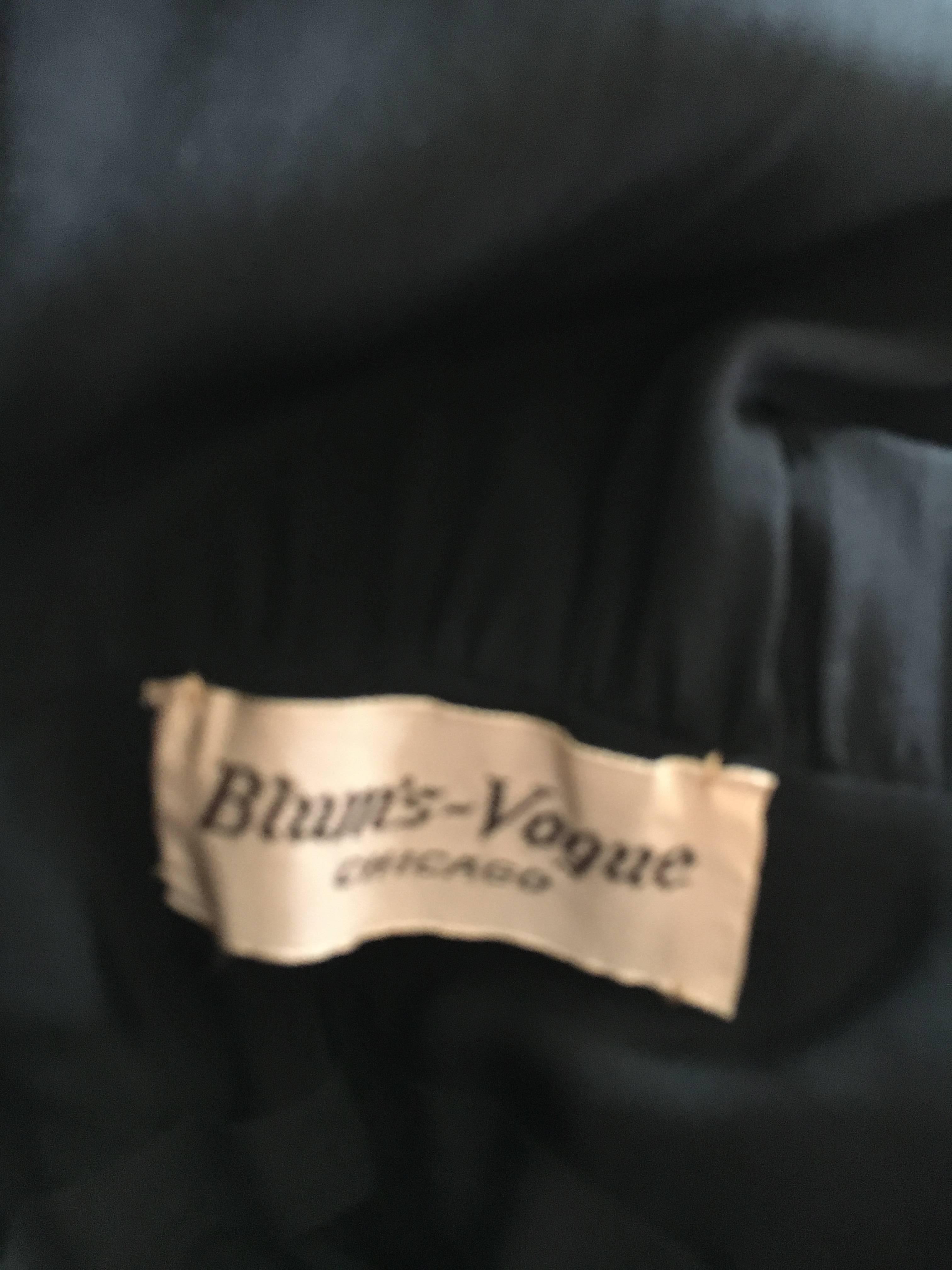 Galanos from Blum's Vogue 1962 Black Balloon Sleeve Dress  In Excellent Condition For Sale In Cloverdale, CA