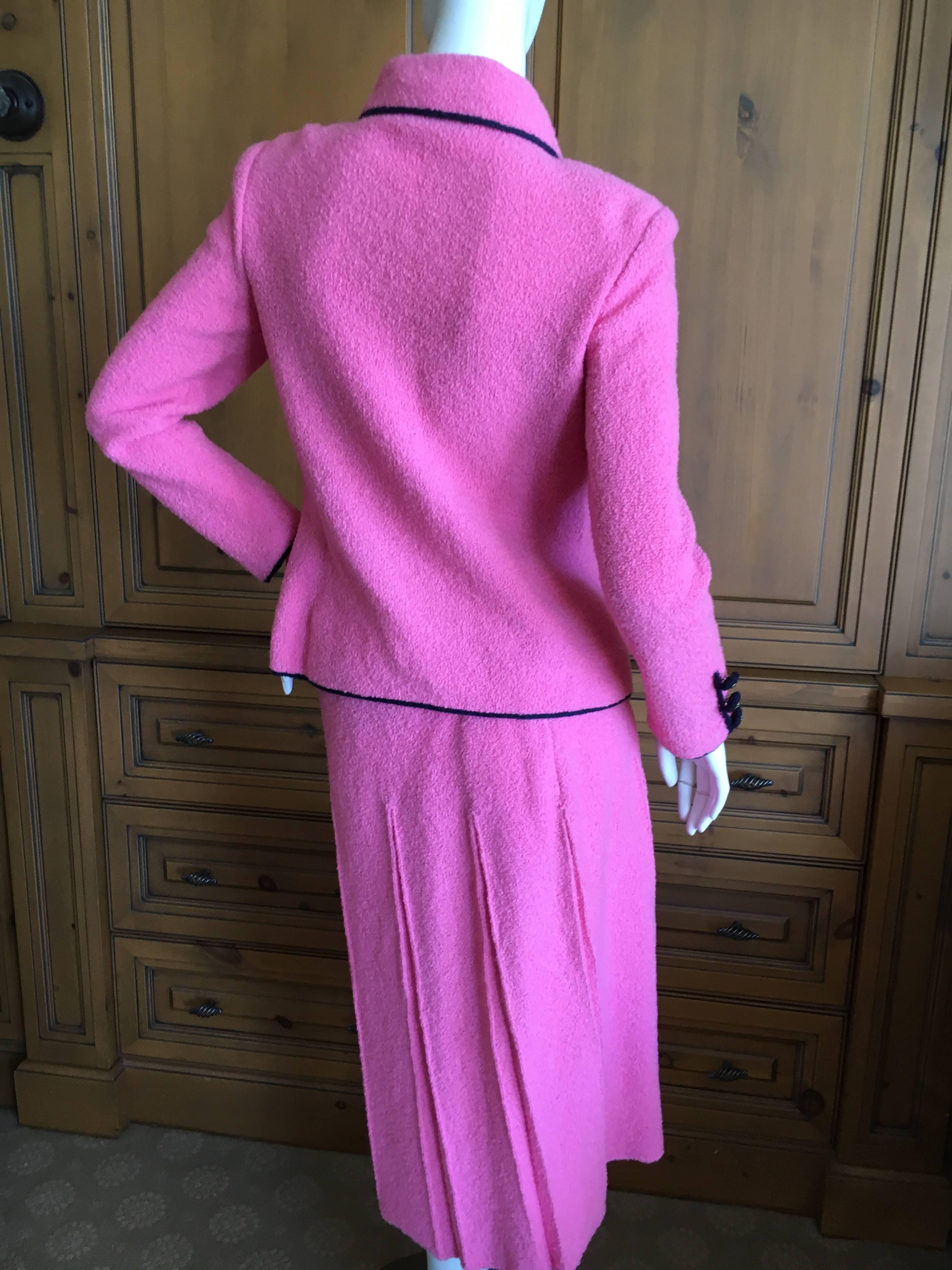 Adolfo 1980 Pink Knit Suit For Sale 1
