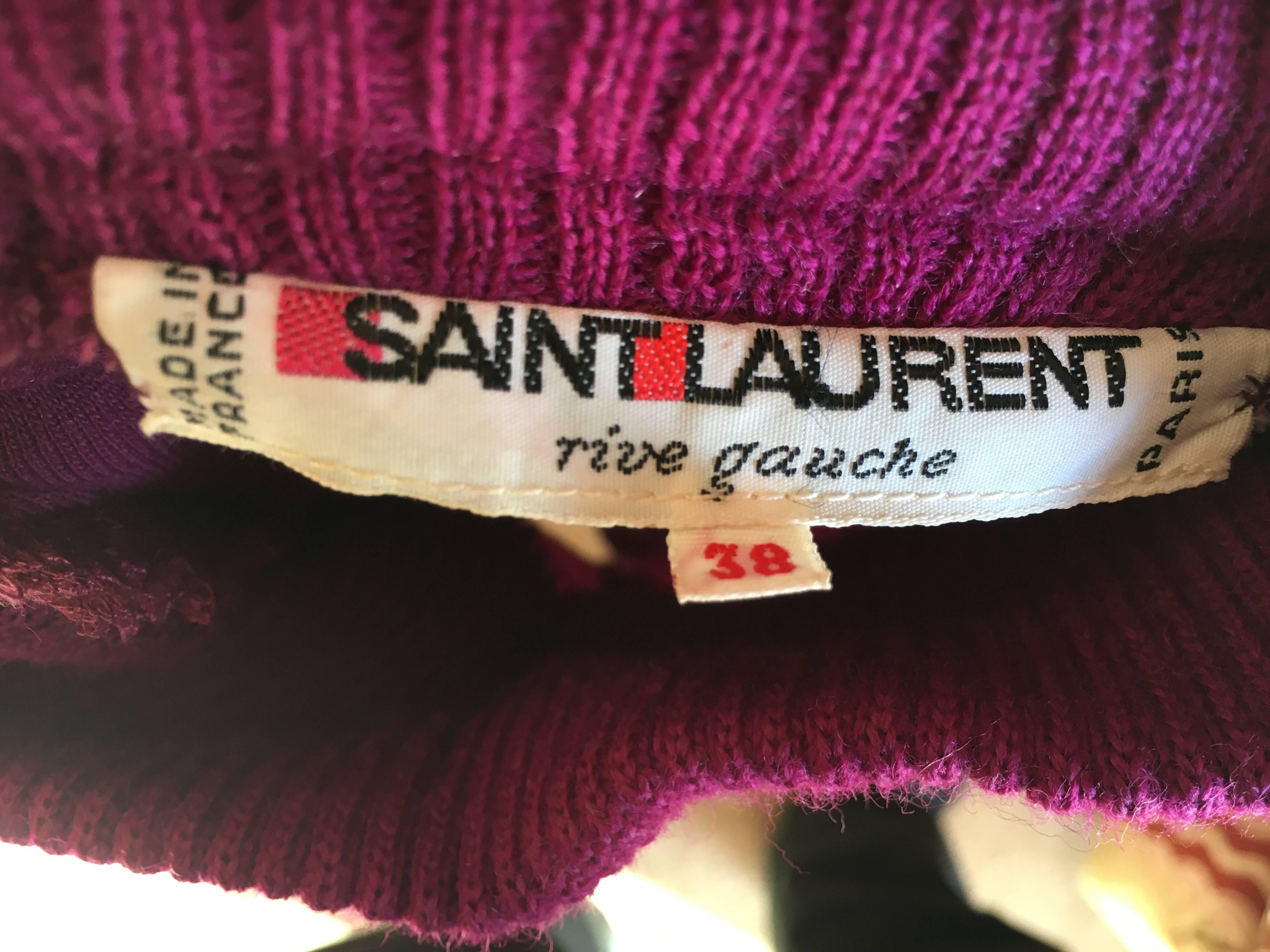 Women's Yves Saint Laurent 1970's Rive Gauche Ribbed Turtleneck Top