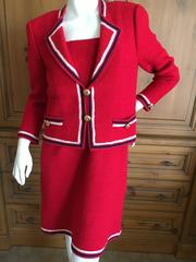 Adolfo Red White and Blue 1980's Knit Suit